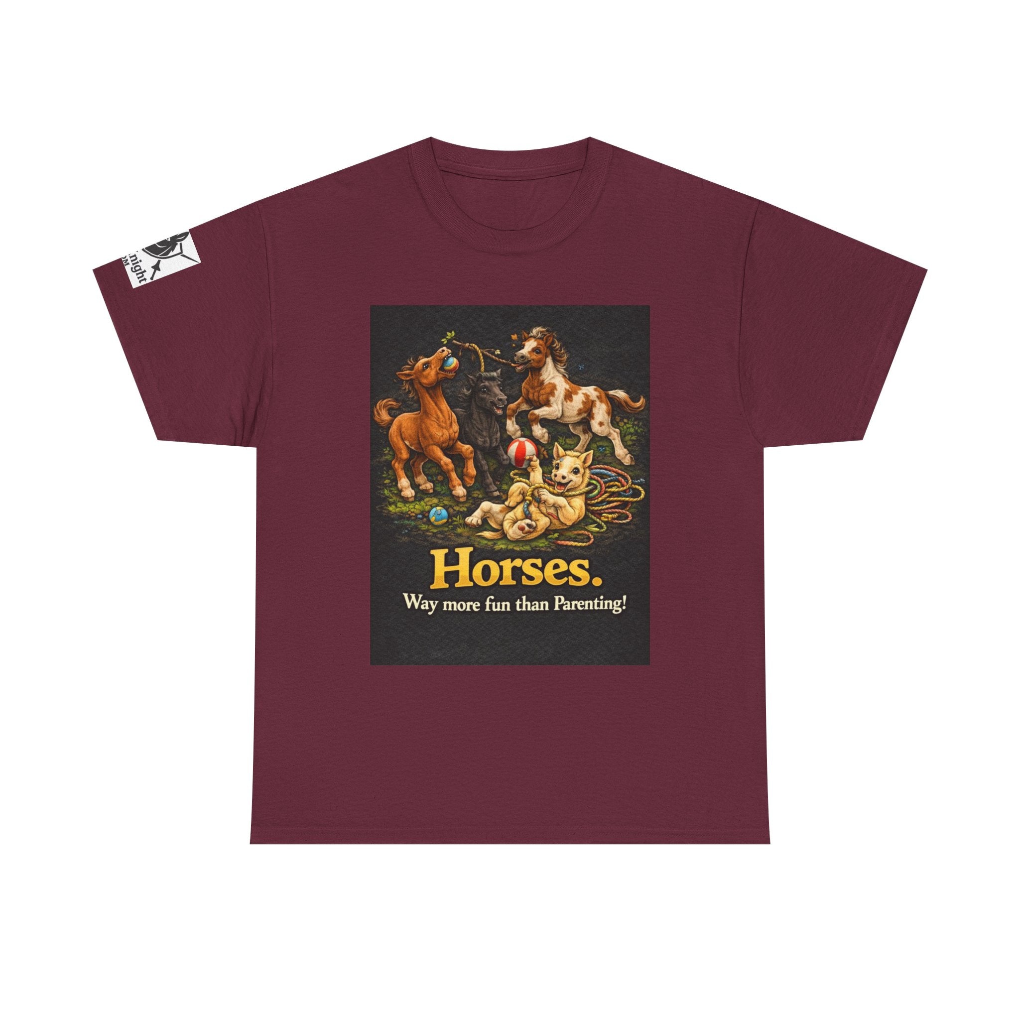 Horse lover shirt.  Horses.  Way more fun than Parenting! Teeshirt funny