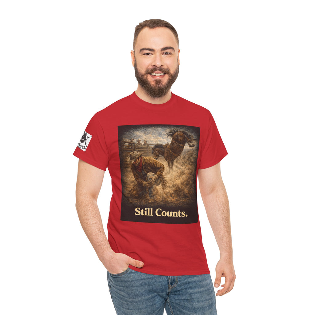 Rodeo Still Counts T-Shirt — Cowboy Landscape Graphic Tee