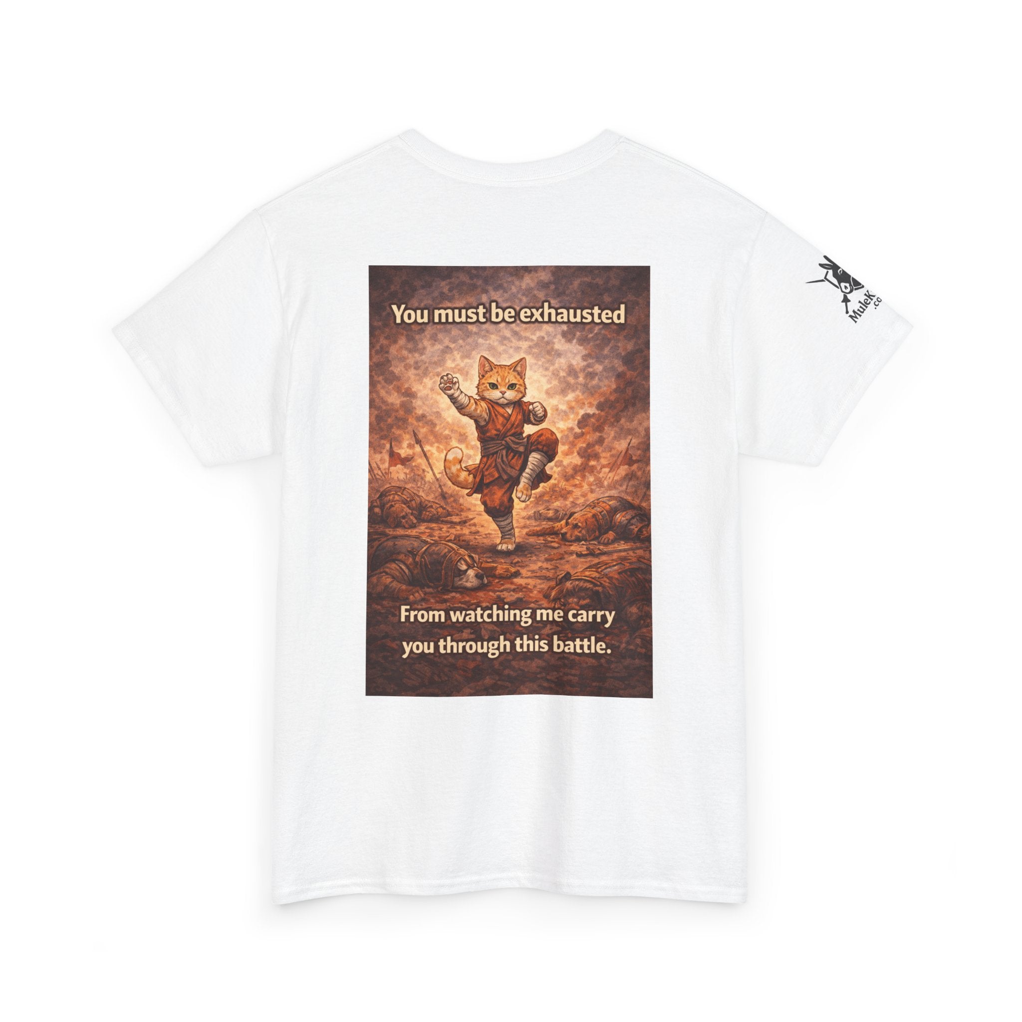 Gaming Tee— Kitty Monk "You must be exhausted from watching me carry you through this battle!" Funny tee