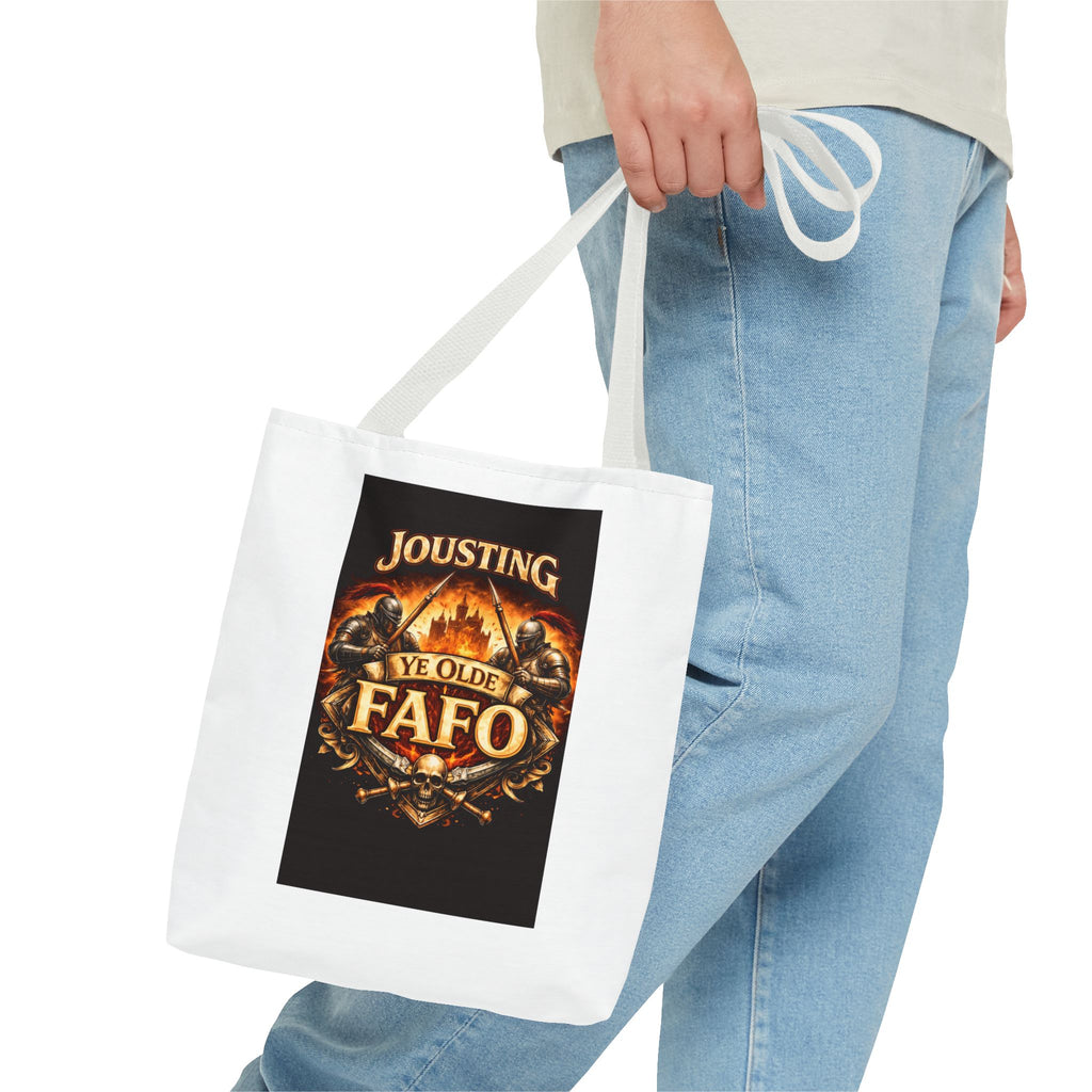 Tote Bag — "Jousting Ye Olde Fafo" Medieval Knight Graphic Tote