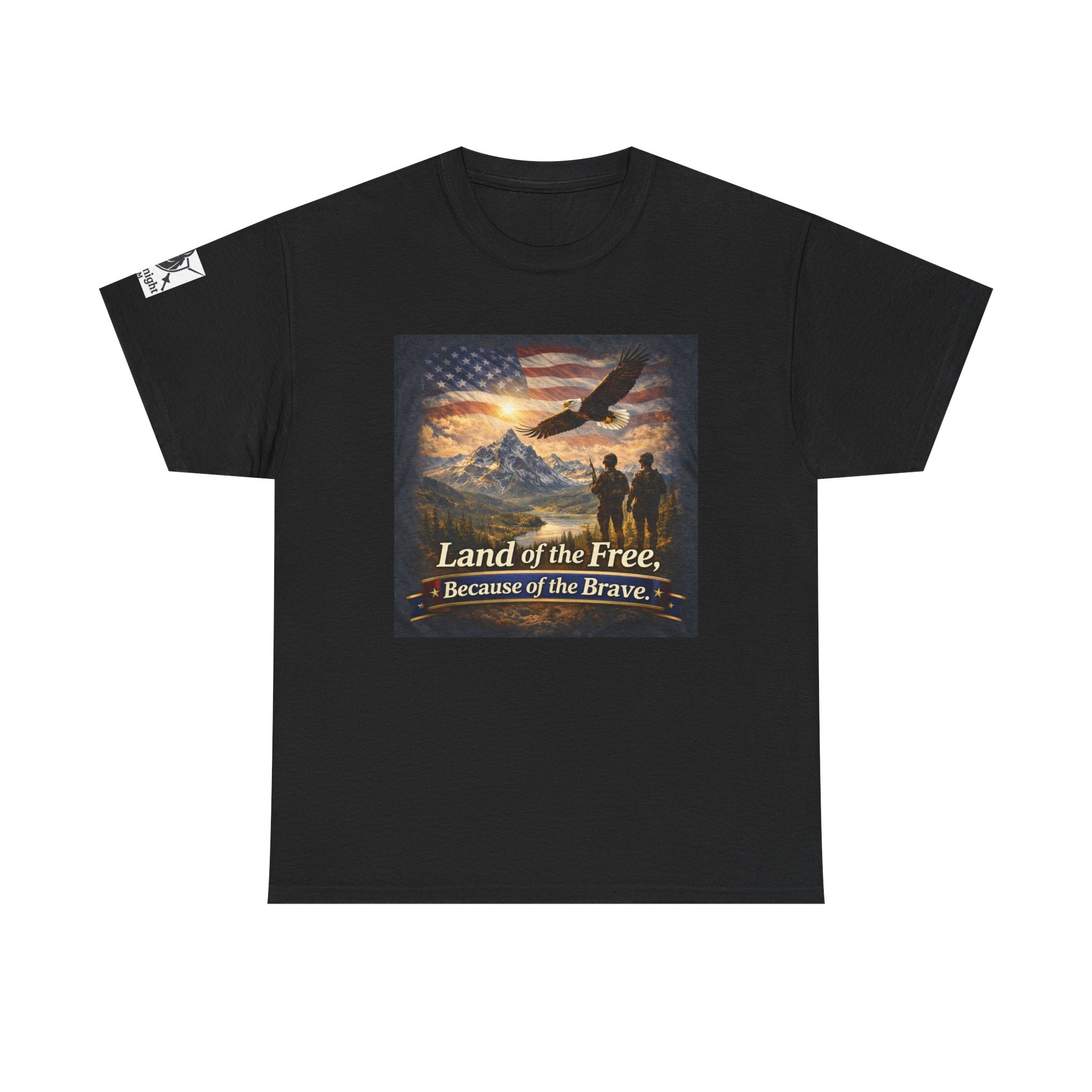 USA Flag Graphic Tee - "Land of the Free -Because of the Brave!"