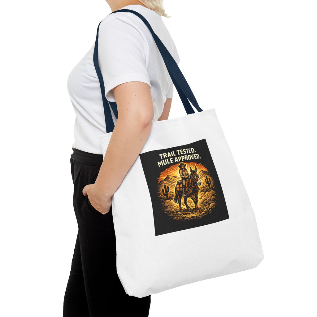 Tote Bag - "Trail Tested, Mule Approved" Western Cowgirl Tote