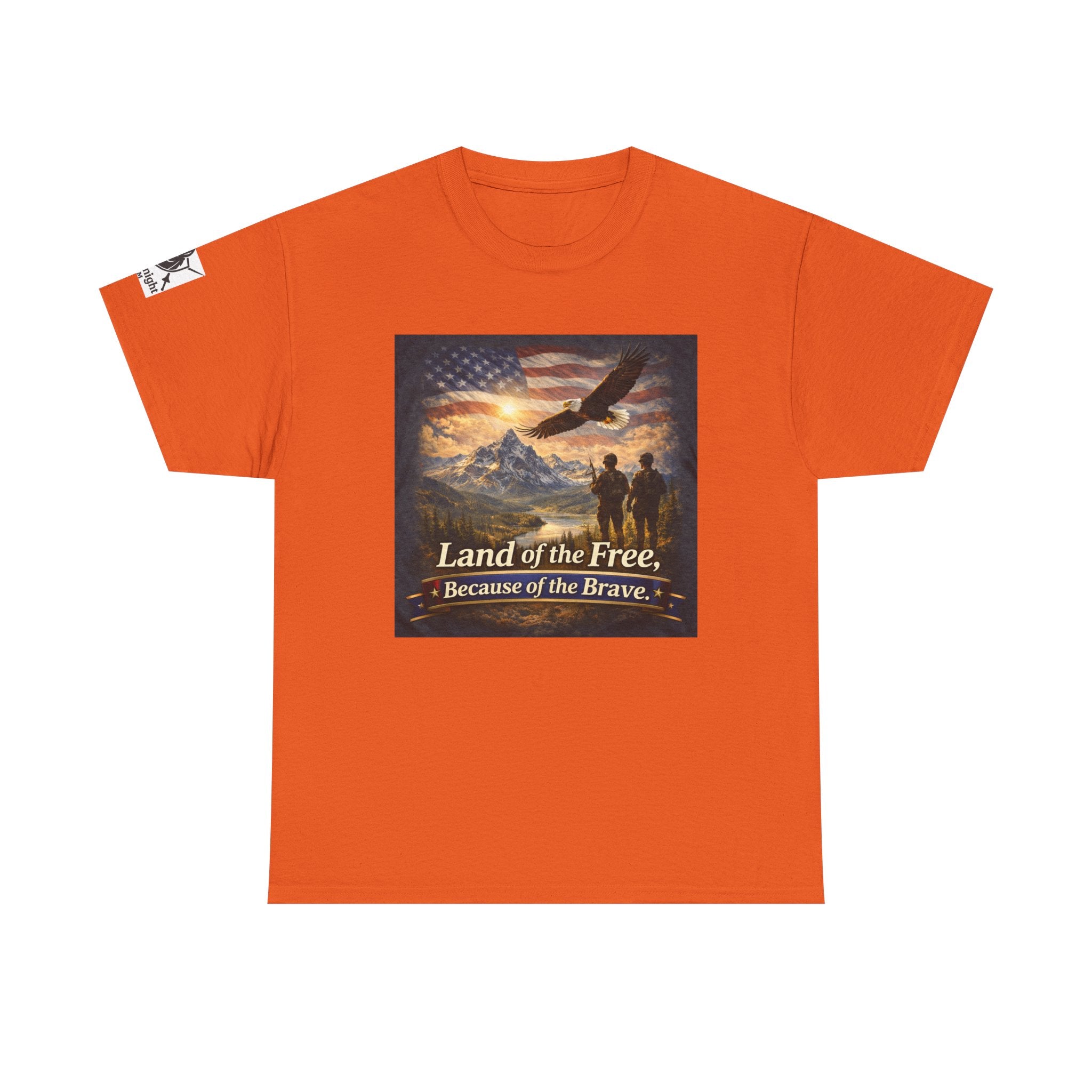 USA Flag Graphic Tee - "Land of the Free -Because of the Brave!"