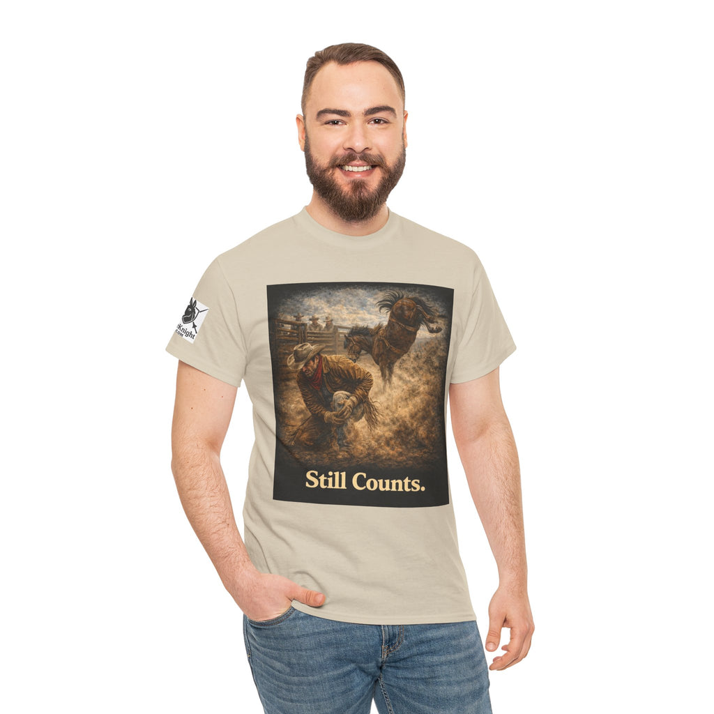 Rodeo Still Counts T-Shirt — Cowboy Landscape Graphic Tee