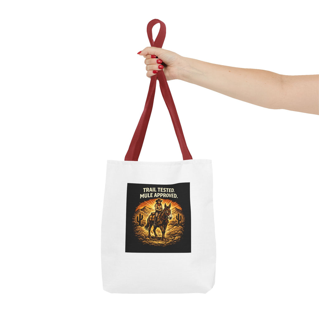 Tote Bag - "Trail Tested, Mule Approved" Western Cowgirl Tote