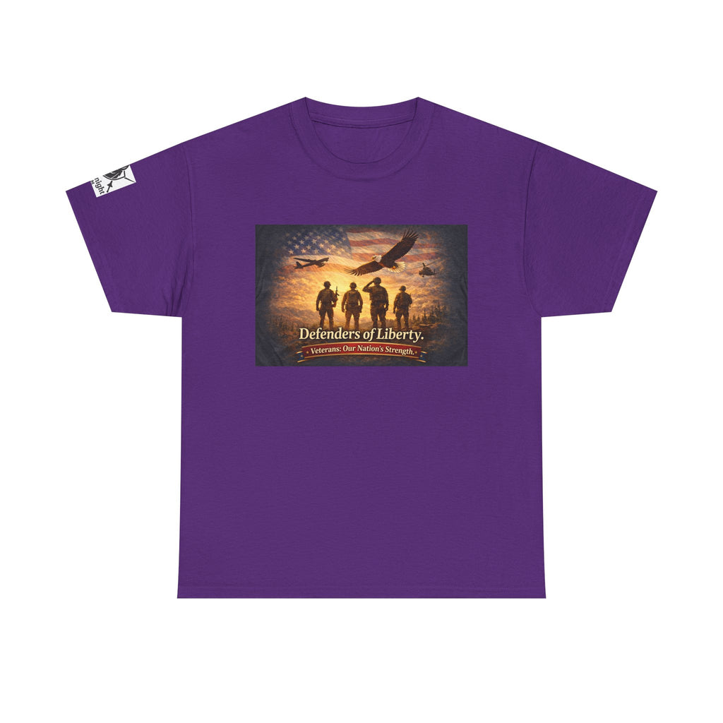USA Flag Graphic Tee - "Defenders of Liberty -Veterans our nations strength!"
