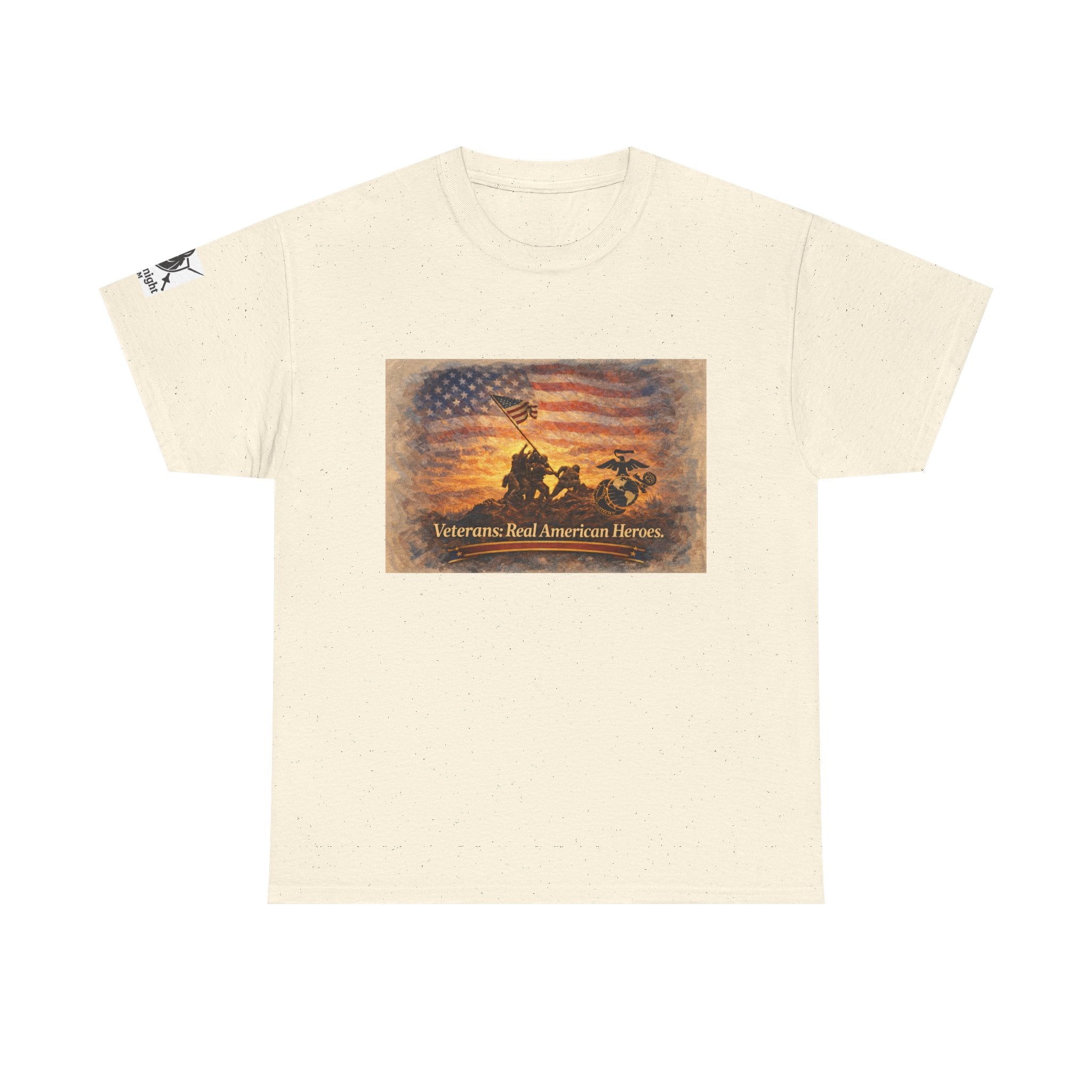 USA Flag Graphic Tee - "Veterans - Real American Heroes!"