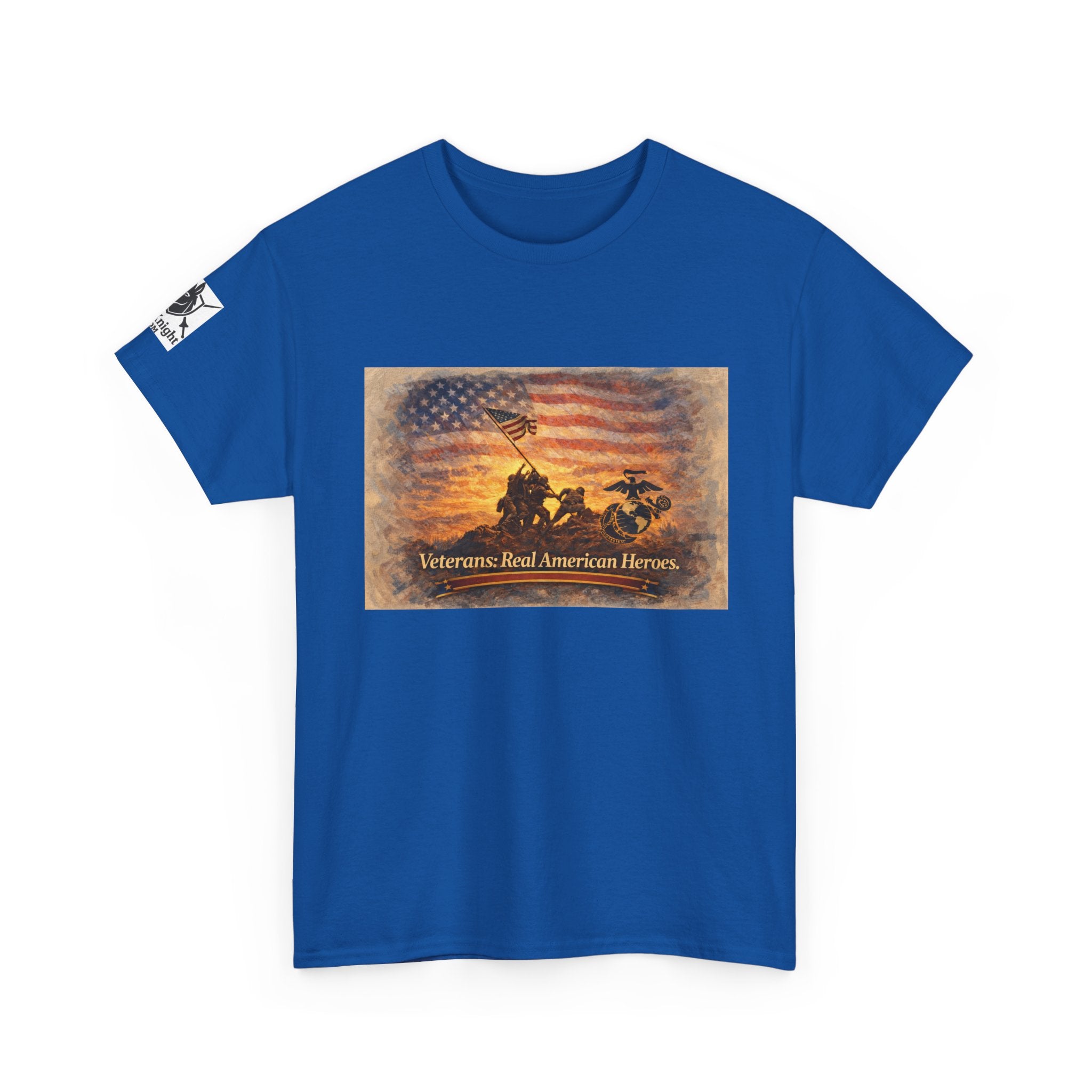 USA Flag Graphic Tee - "Veterans - Real American Heroes!"