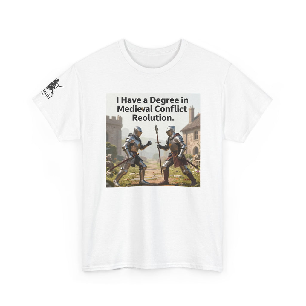 Medieval Conflict Resolution T-Shirt — Funny Knight Diploma Tee