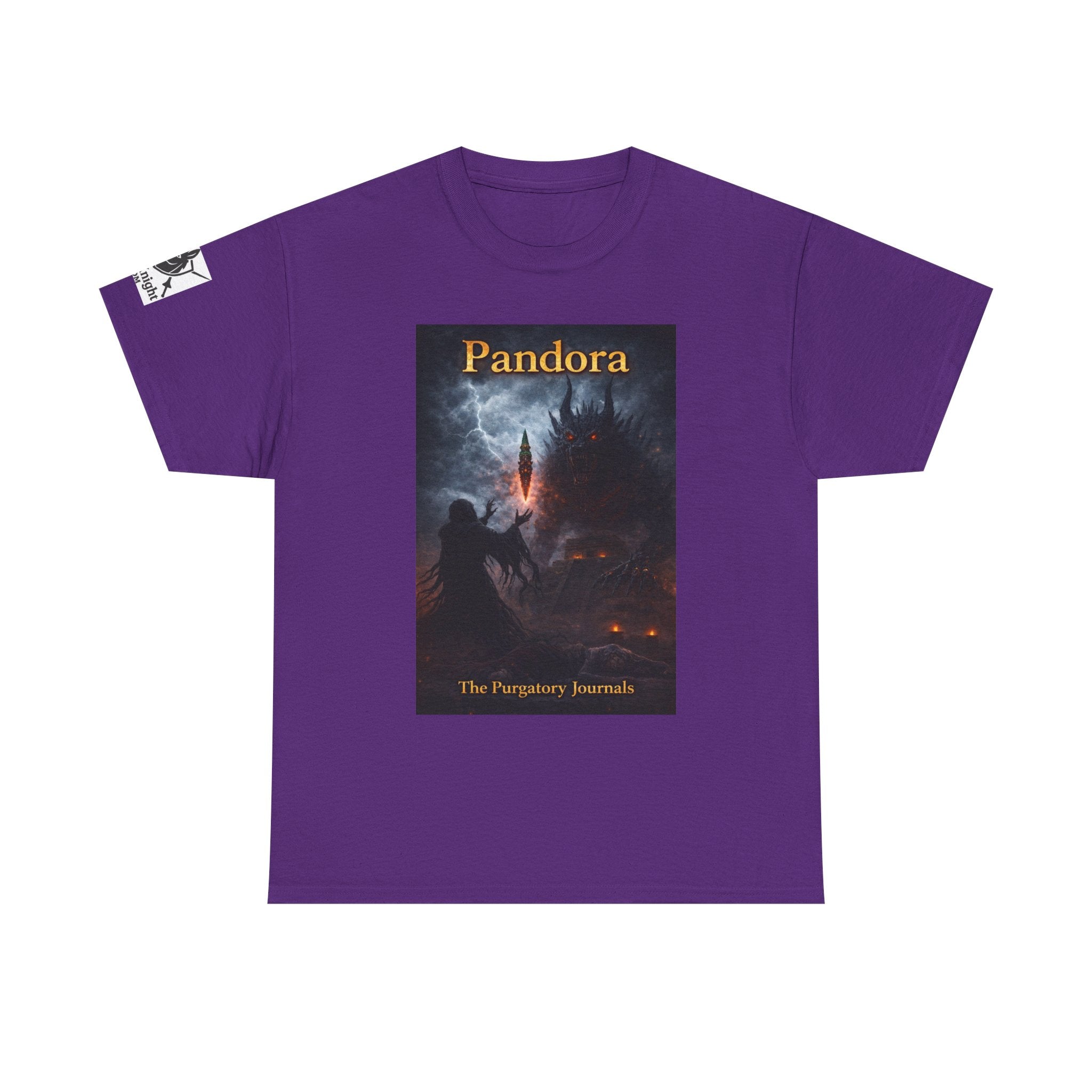 Pandora Summoning on Front - Pandora book cover on back -Purgatory Journals Book 3 -   Fantasy Novel tee