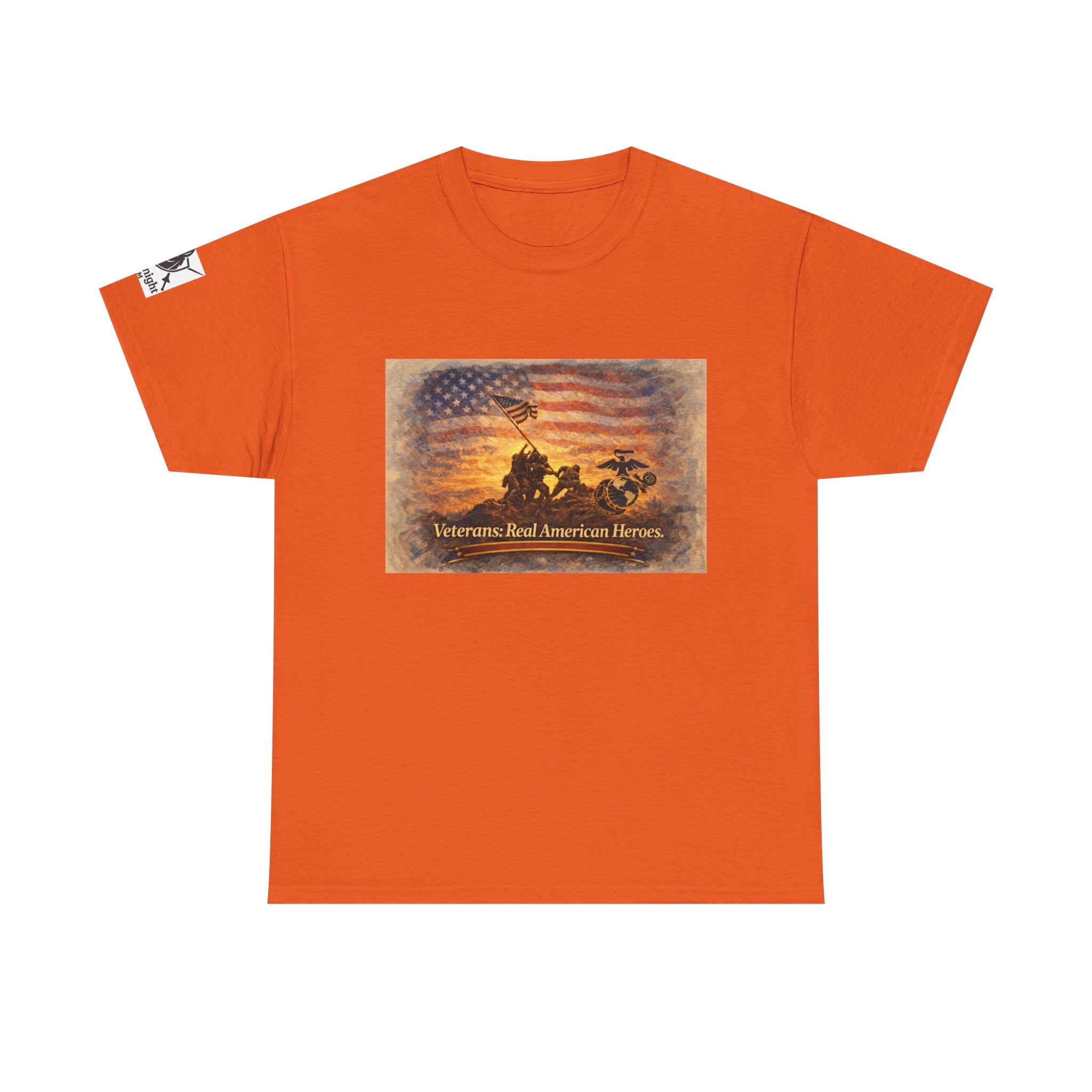USA Flag Graphic Tee - "Veterans - Real American Heroes!"