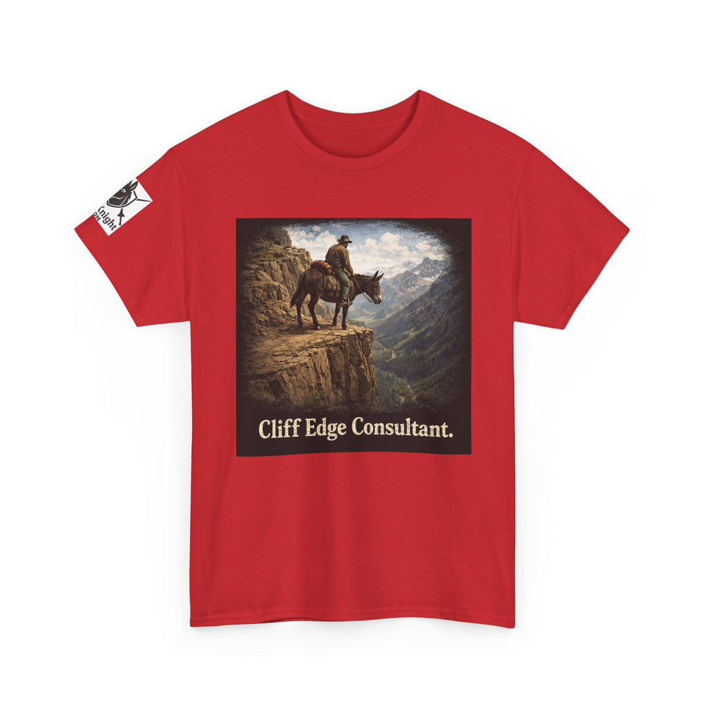Mule Cliff Edge Consultant T-Shirt — Cowboy Landscape Graphic Tee
