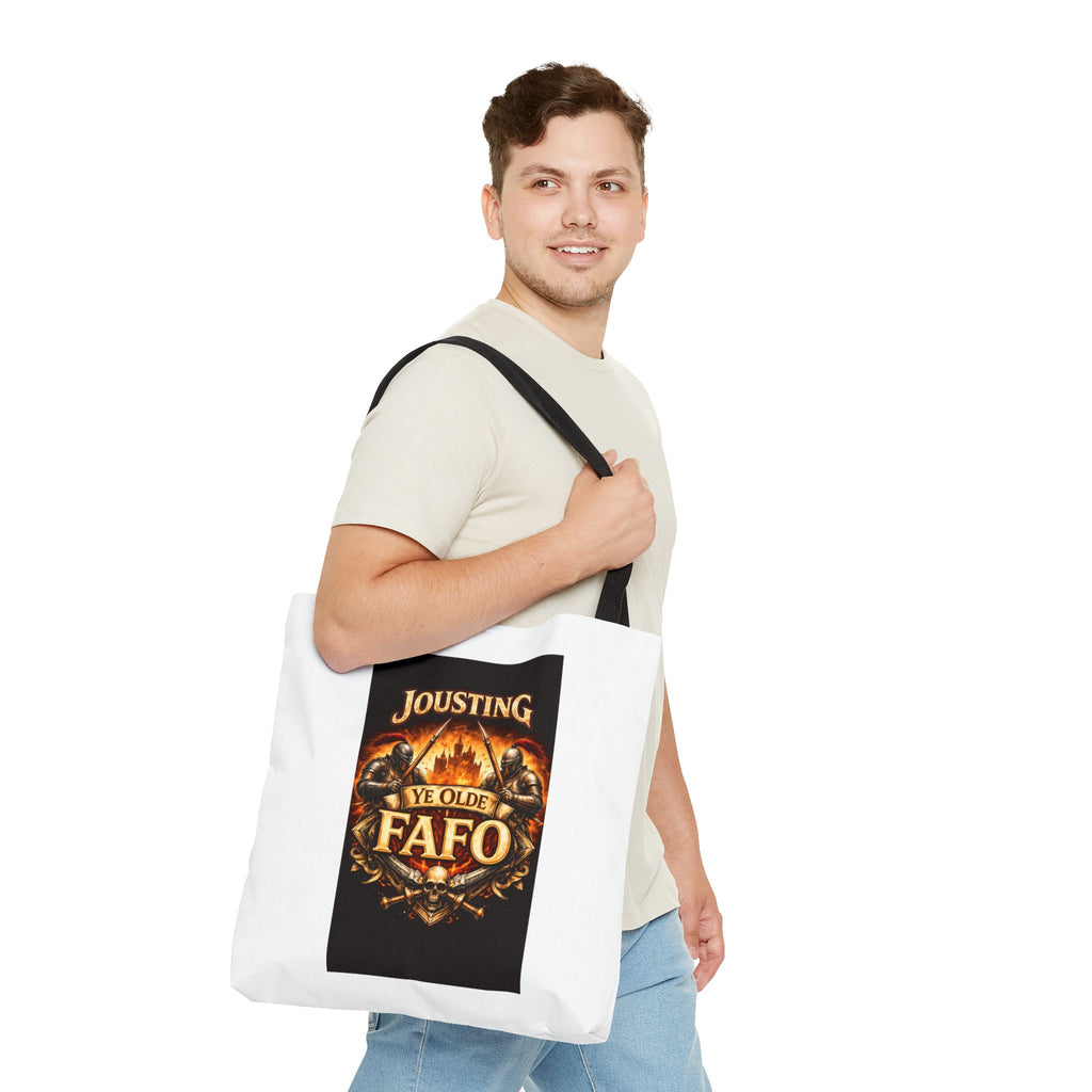 Tote Bag — "Jousting Ye Olde Fafo" Medieval Knight Graphic Tote