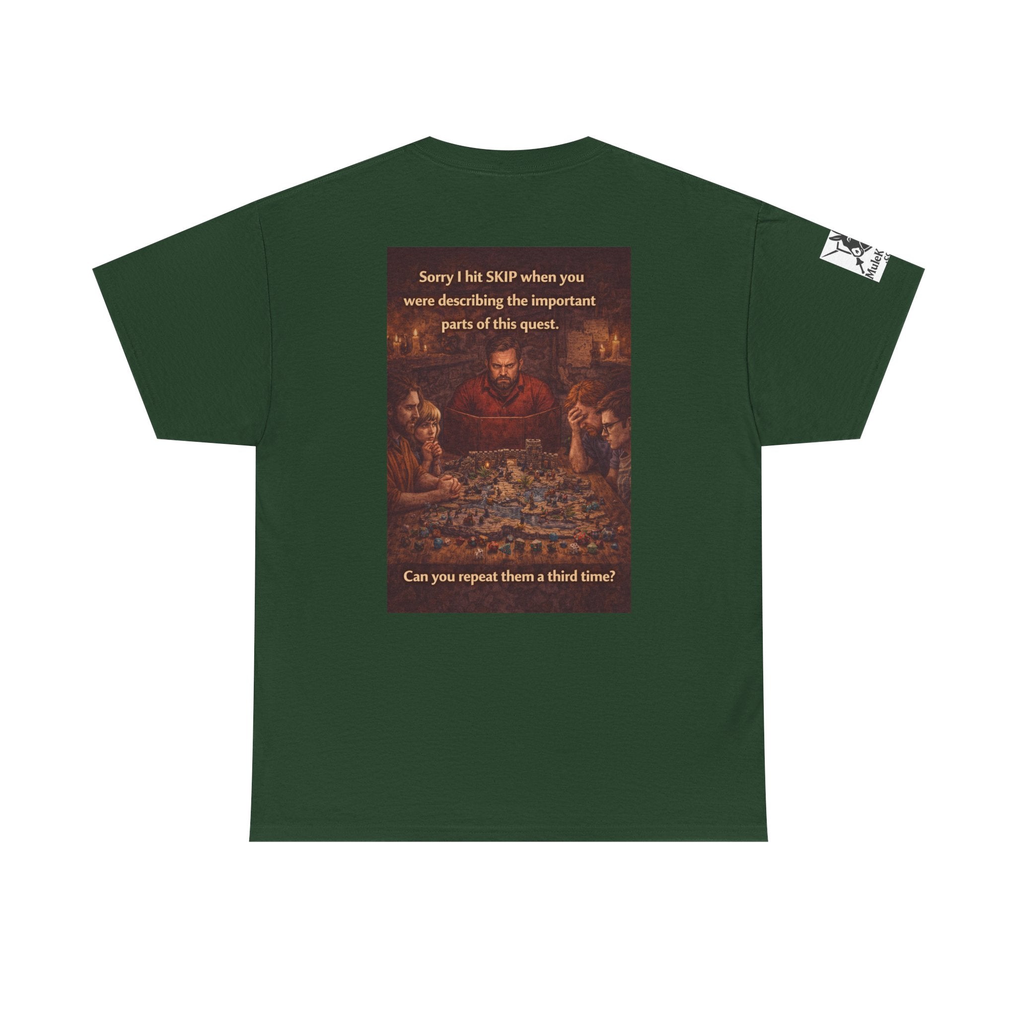 Gaming Tee— “Sorry I hit skip when you were describing the important parts of this quest." funny tee