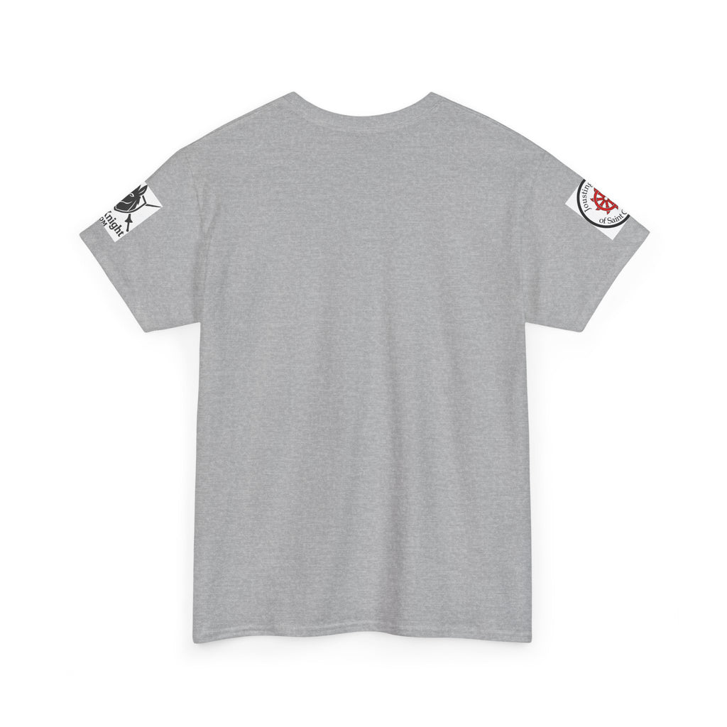 Saint Catherine Jousting Order  Tee — Vintage Stained Glass Saint/Jousting T‑Shirt