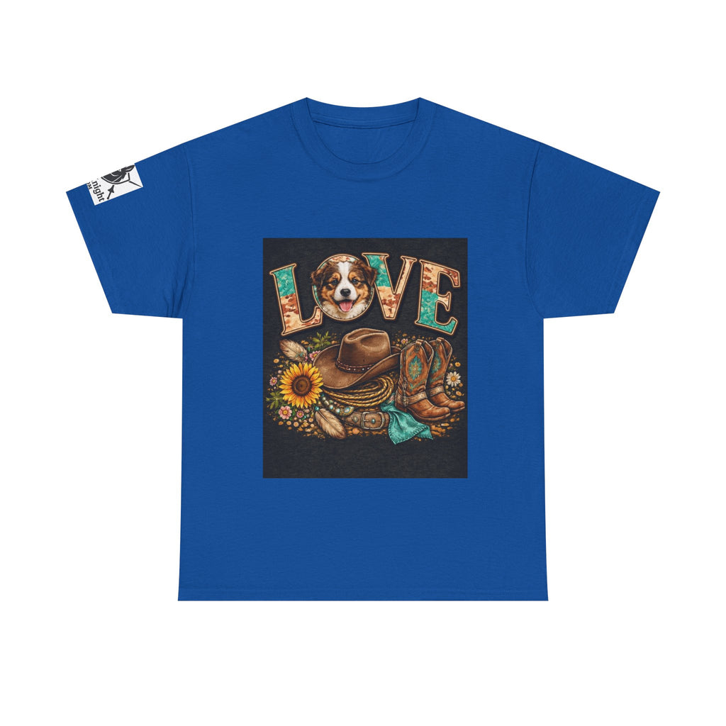 Western rider Love Puppies— Cowgirl western Graphic Tee