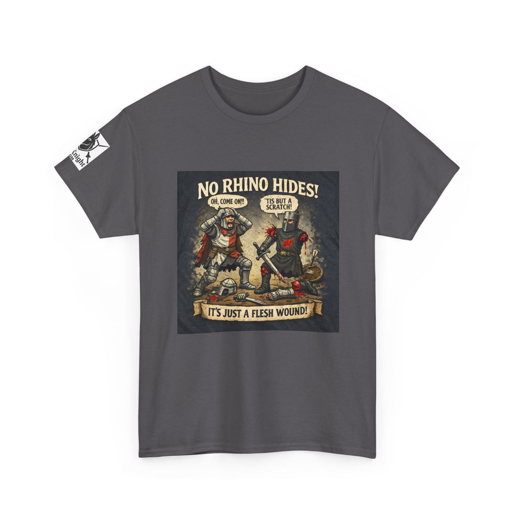 No Rhino Hides Tis but a scratch T-Shirt — Funny Knight Tee