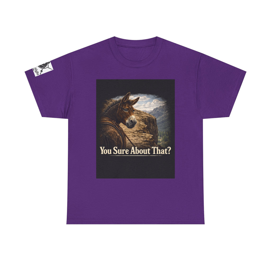 Funny Mule Tee "You Sure About That?" — Humorous Animal Graphic T-Shirt
