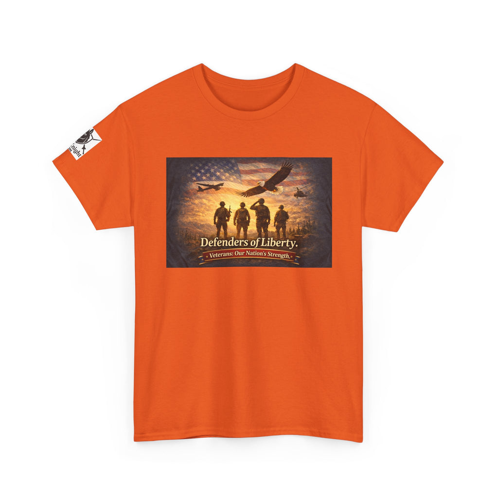 USA Flag Graphic Tee - "Defenders of Liberty -Veterans our nations strength!"
