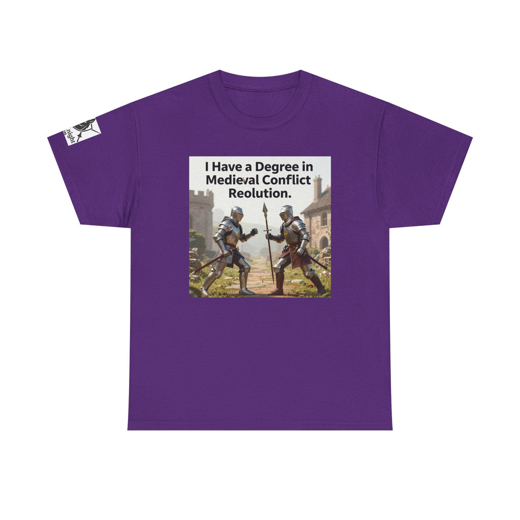 Medieval Conflict Resolution T-Shirt — Funny Knight Diploma Tee