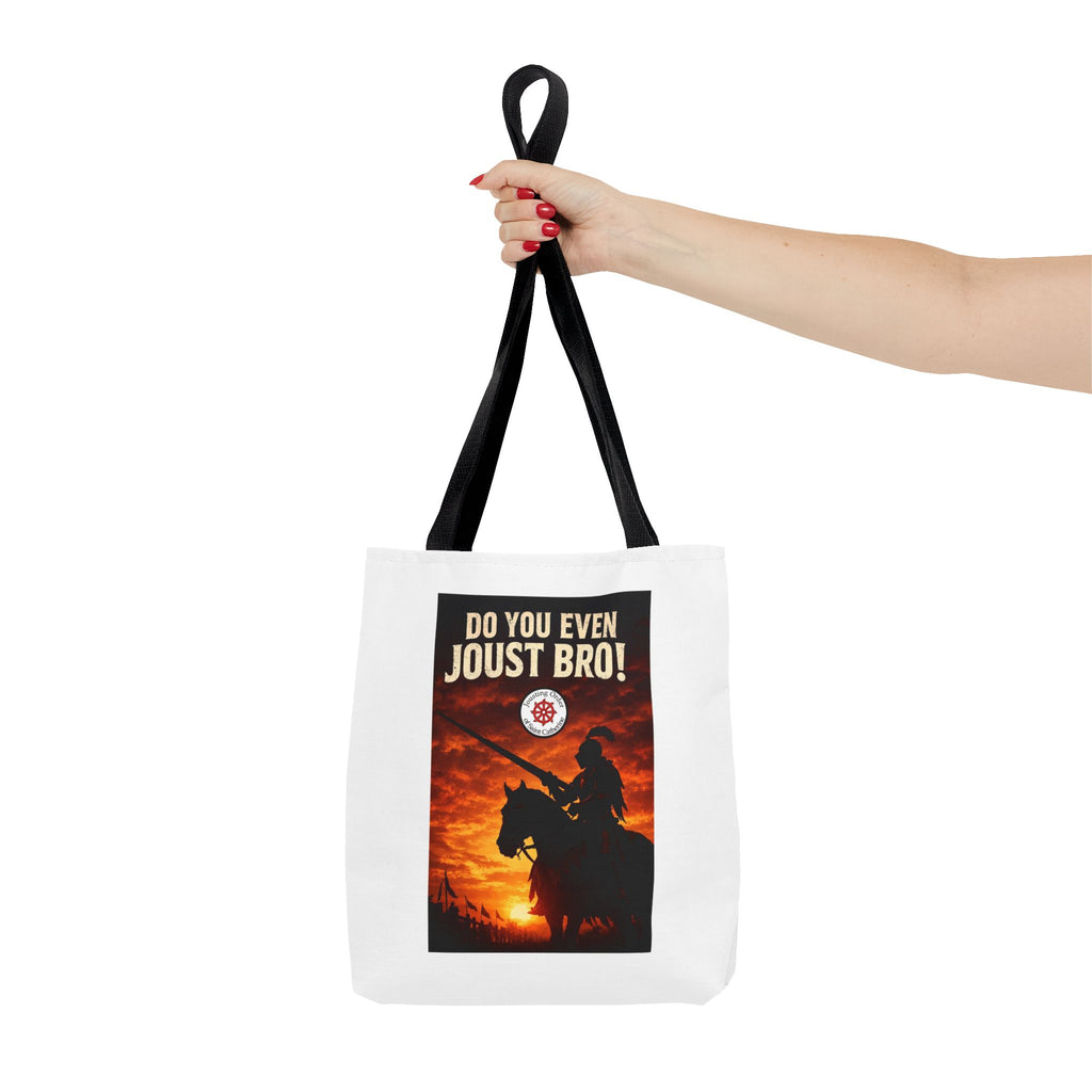 Do You Even Joust Bro! Tote Bag – Medieval Knight Silhouette Sunset Tote for Renaissance Fair Fans