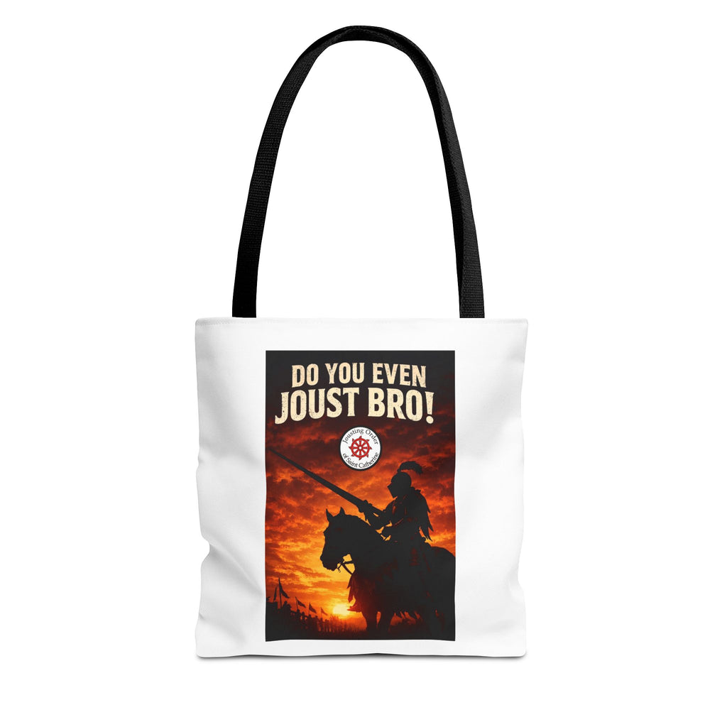 Do You Even Joust Bro! Tote Bag – Medieval Knight Silhouette Sunset Tote for Renaissance Fair Fans