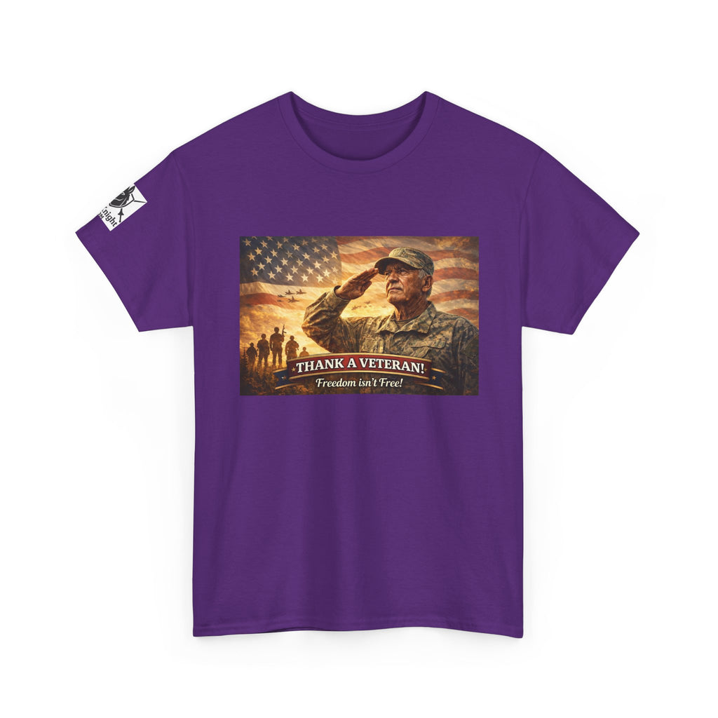 USA Flag Graphic Tee - "Freedom isnt Free  Thank a Vet!"