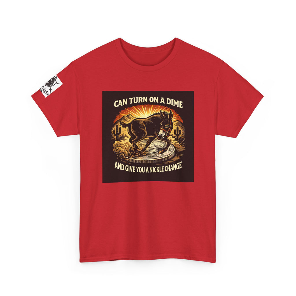 T-Shirt — "Can Turn on a Dime and Give You a Nickel Change" Vintage Skunk Graphic
