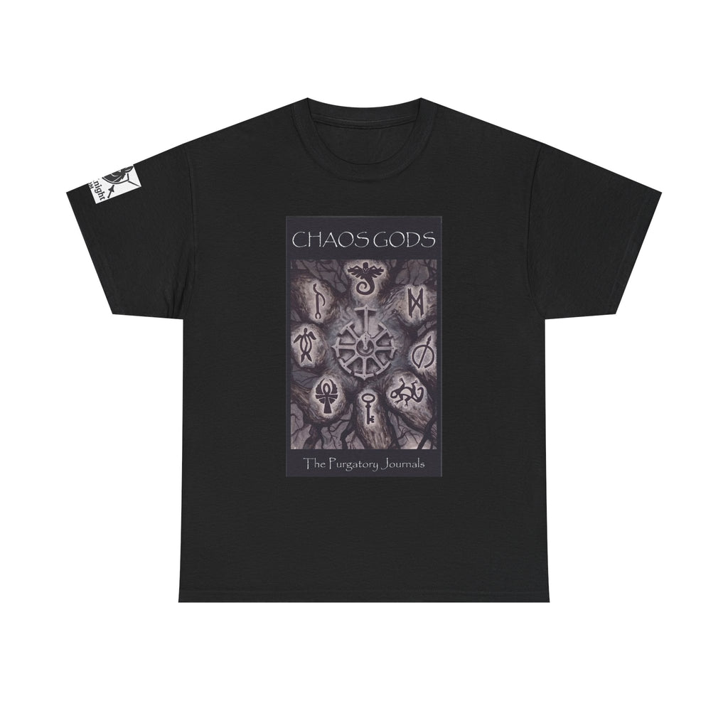 Chaos Gods World Tree Front - Pandora -Purgatory Journals Book 3 Back -  Graphic Tee — Fantasy Novel tee