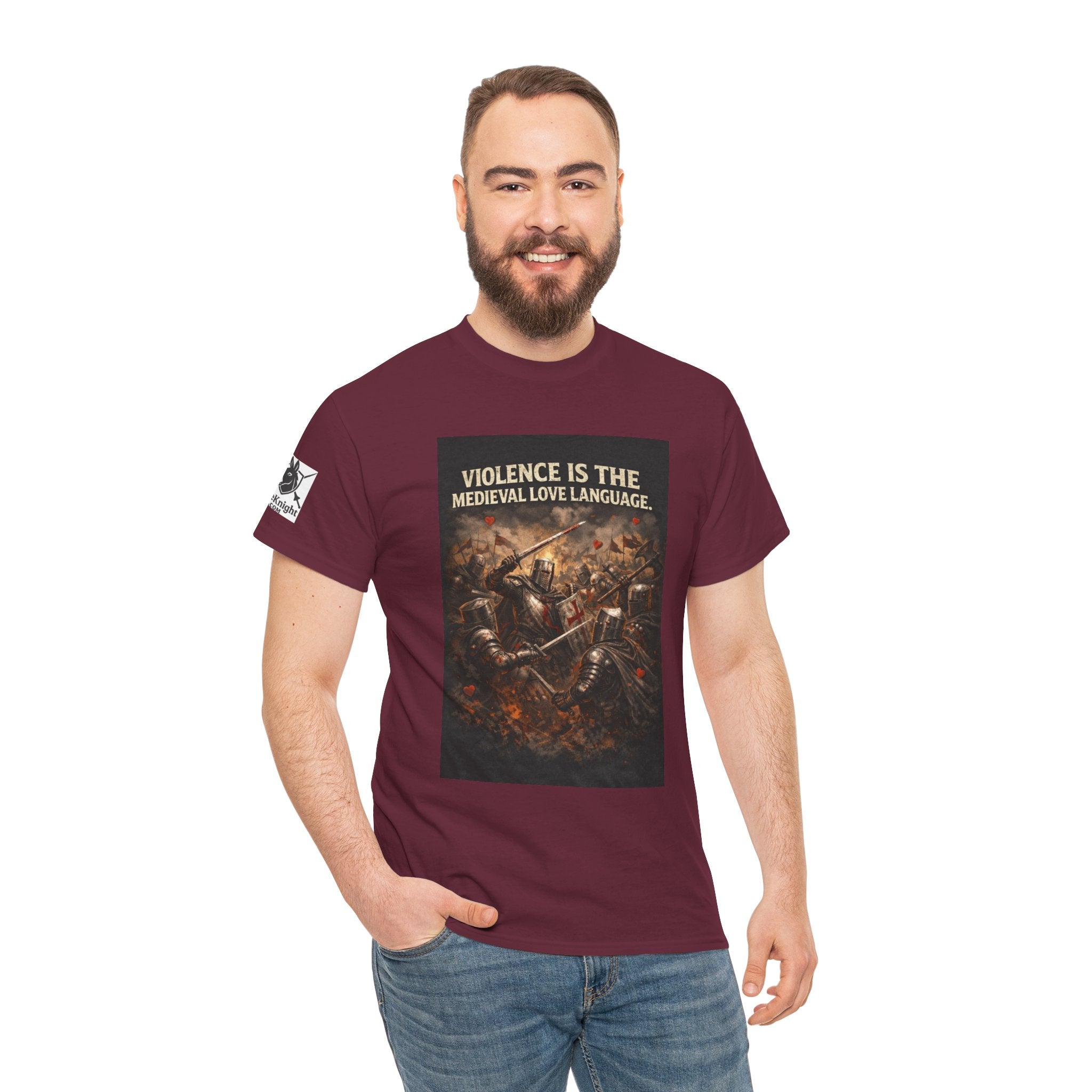 Medieval Battle T‑Shirt — "Violence Is the Medieval Love Language" Graphic Tee