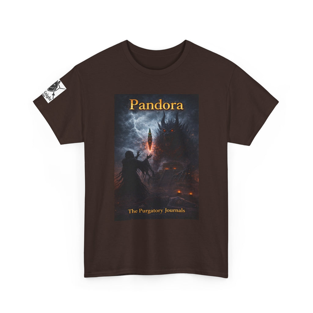 Pandora Summoning on Front - Pandora book cover on back -Purgatory Journals Book 3 -   Fantasy Novel tee