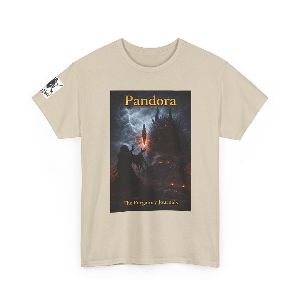 Pandora Summoning on Front - Pandora book cover on back -Purgatory Journals Book 3 -   Fantasy Novel tee
