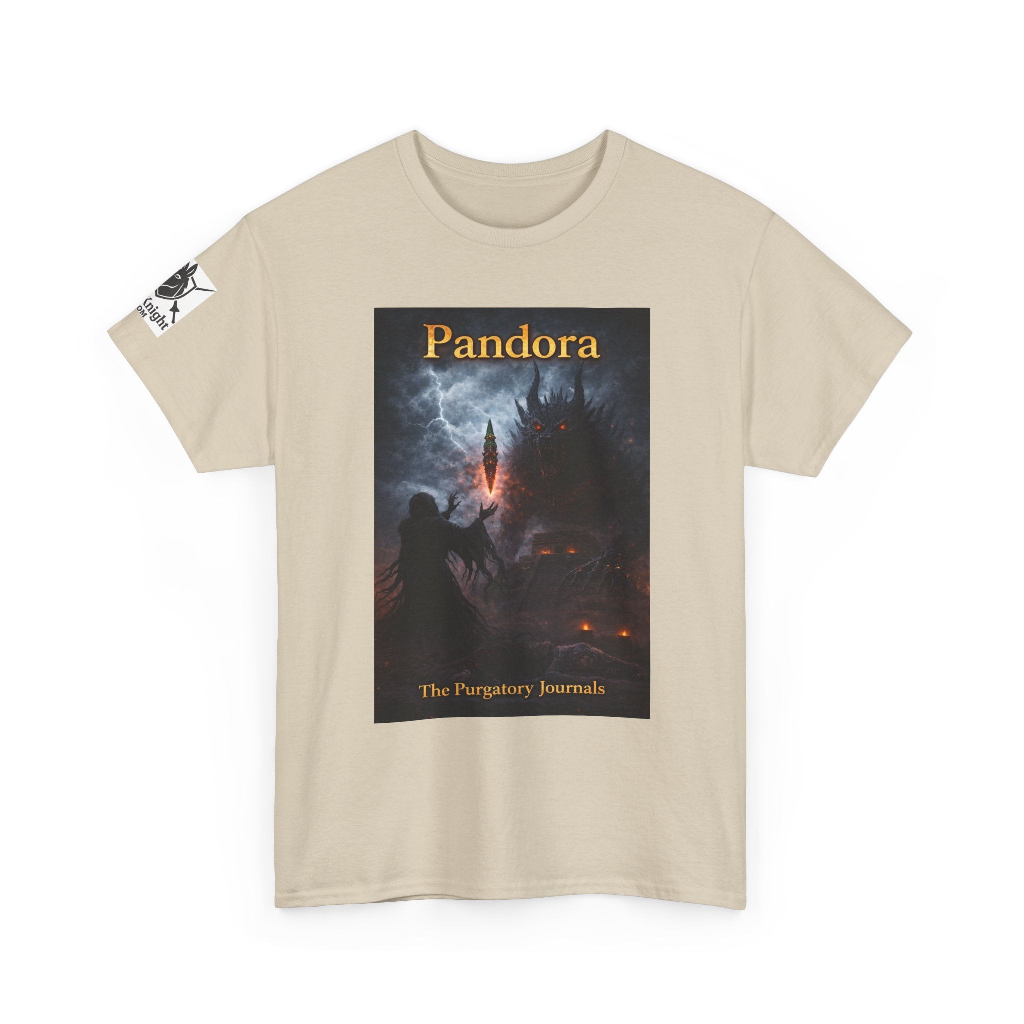 Pandora Summoning on Front - Pandora book cover on back -Purgatory Journals Book 3 -   Fantasy Novel tee