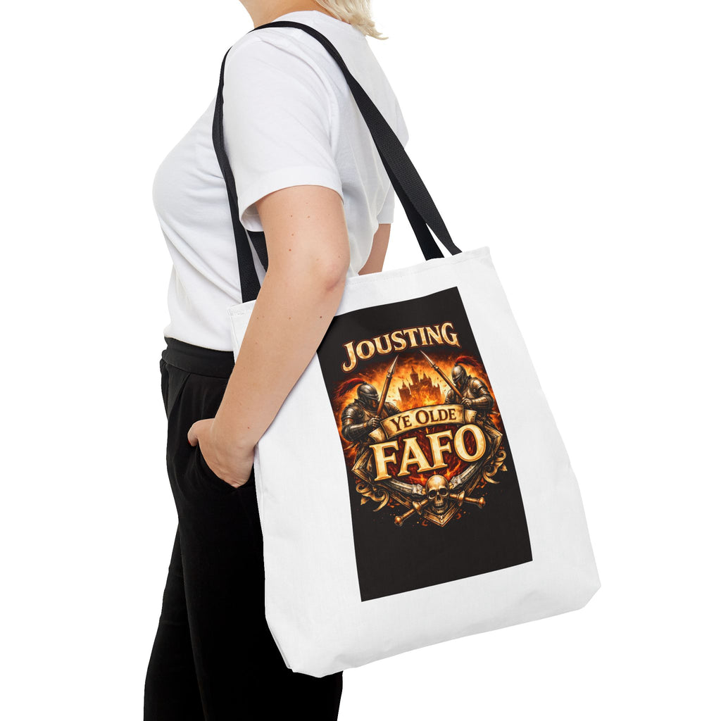 Tote Bag — "Jousting Ye Olde Fafo" Medieval Knight Graphic Tote