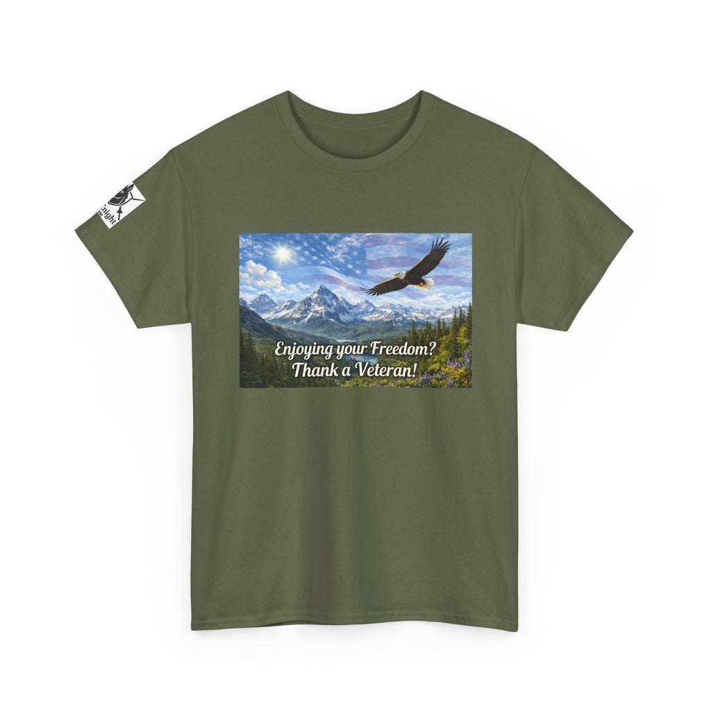 USA Graphic Tee - "Enjoying your freedom?  Thank a Vet!"