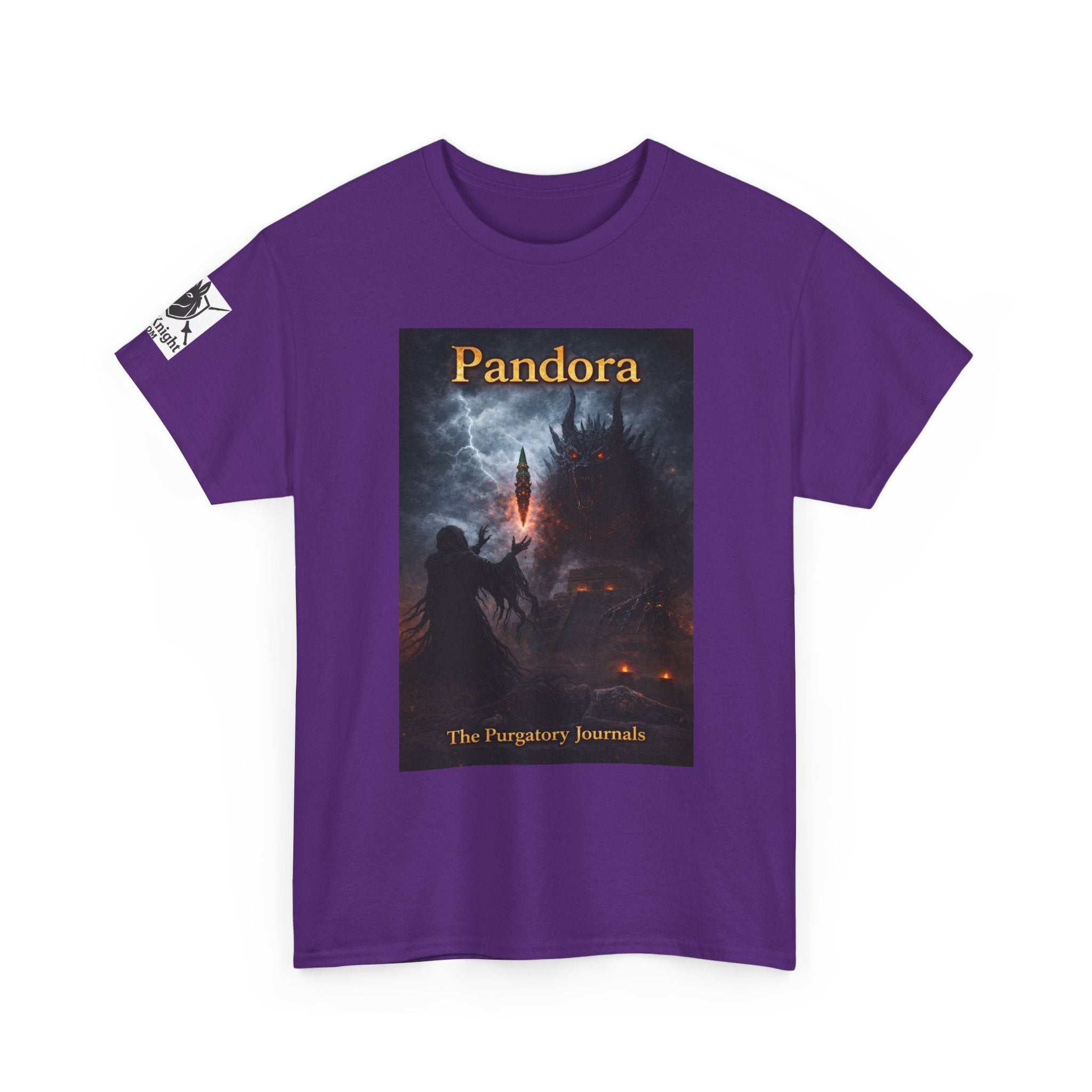 Pandora Summoning on Front - Pandora book cover on back -Purgatory Journals Book 3 -   Fantasy Novel tee