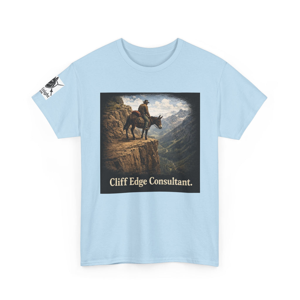 Mule Cliff Edge Consultant T-Shirt — Cowboy Landscape Graphic Tee