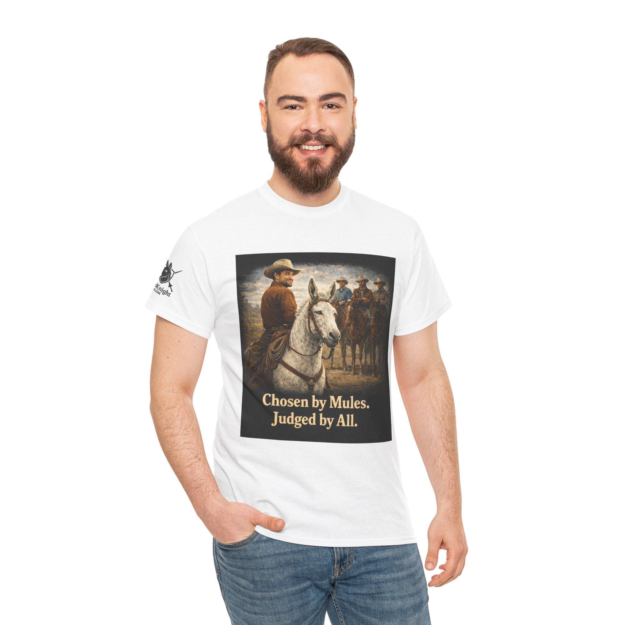 Cowboy Vintage Tee — "Chosen by Mules, Judged by All" Western Shirt