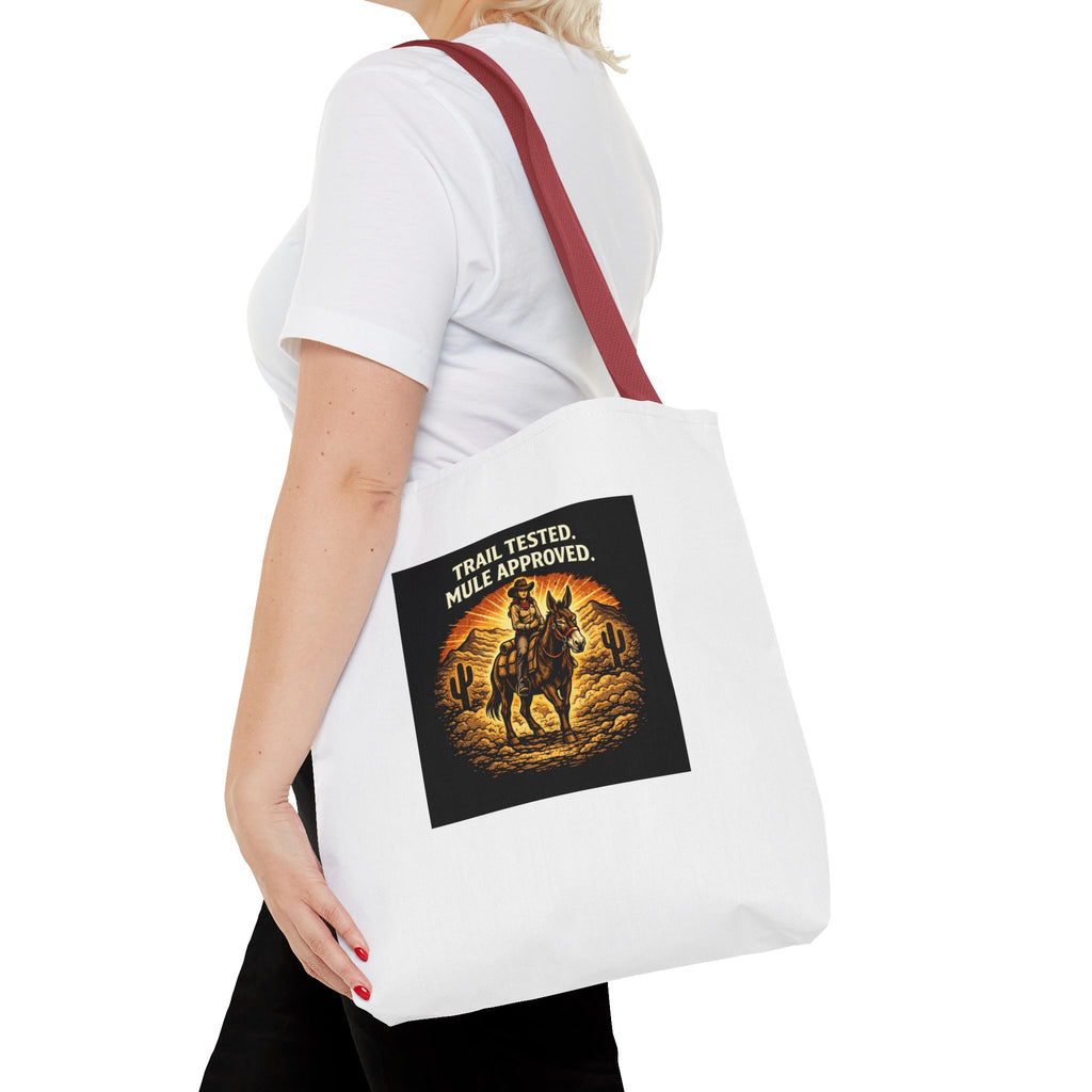Tote Bag - "Trail Tested, Mule Approved" Western Cowgirl Tote