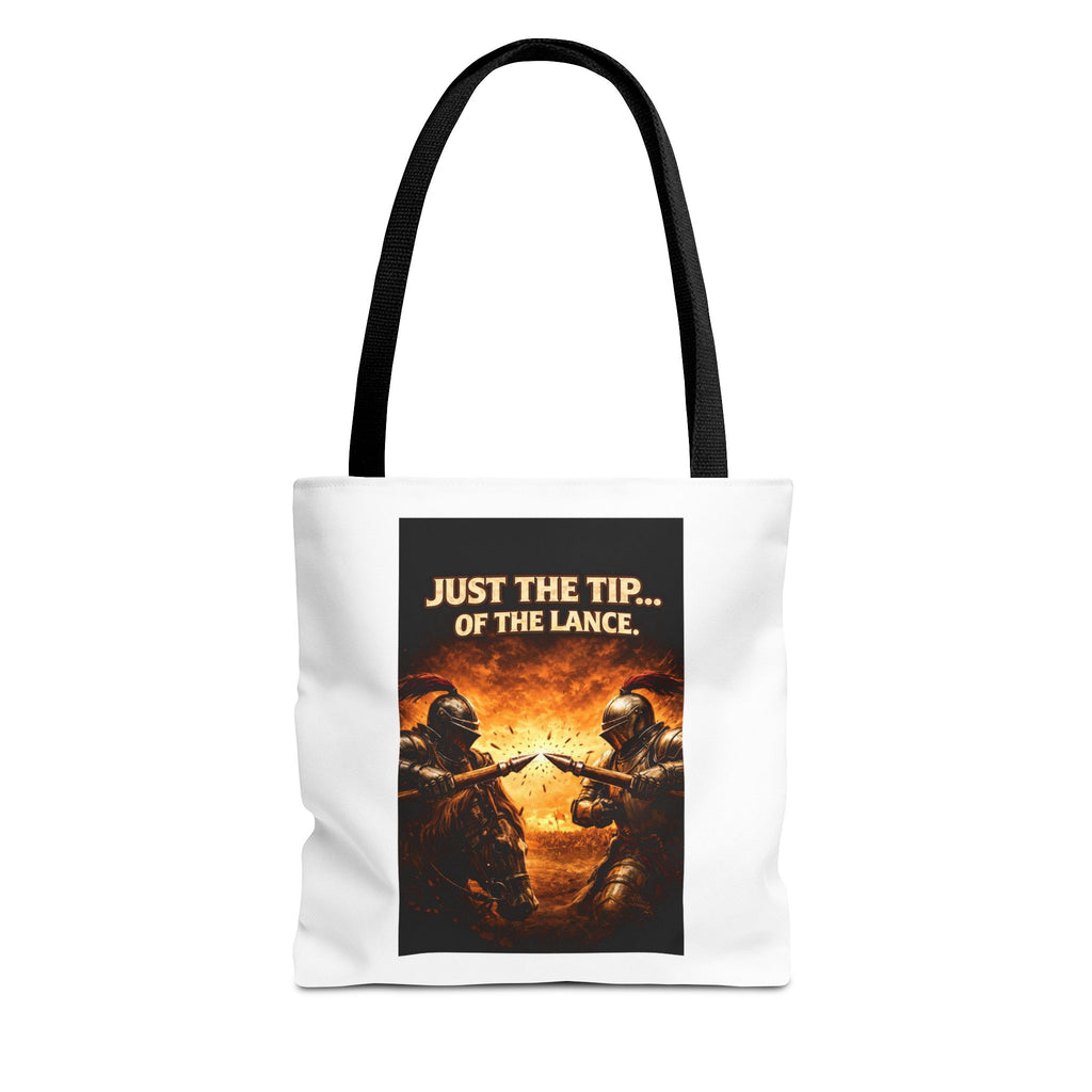 Tote Bag — "Just the Tip of the Lance" Medieval Knight Graphic Tote