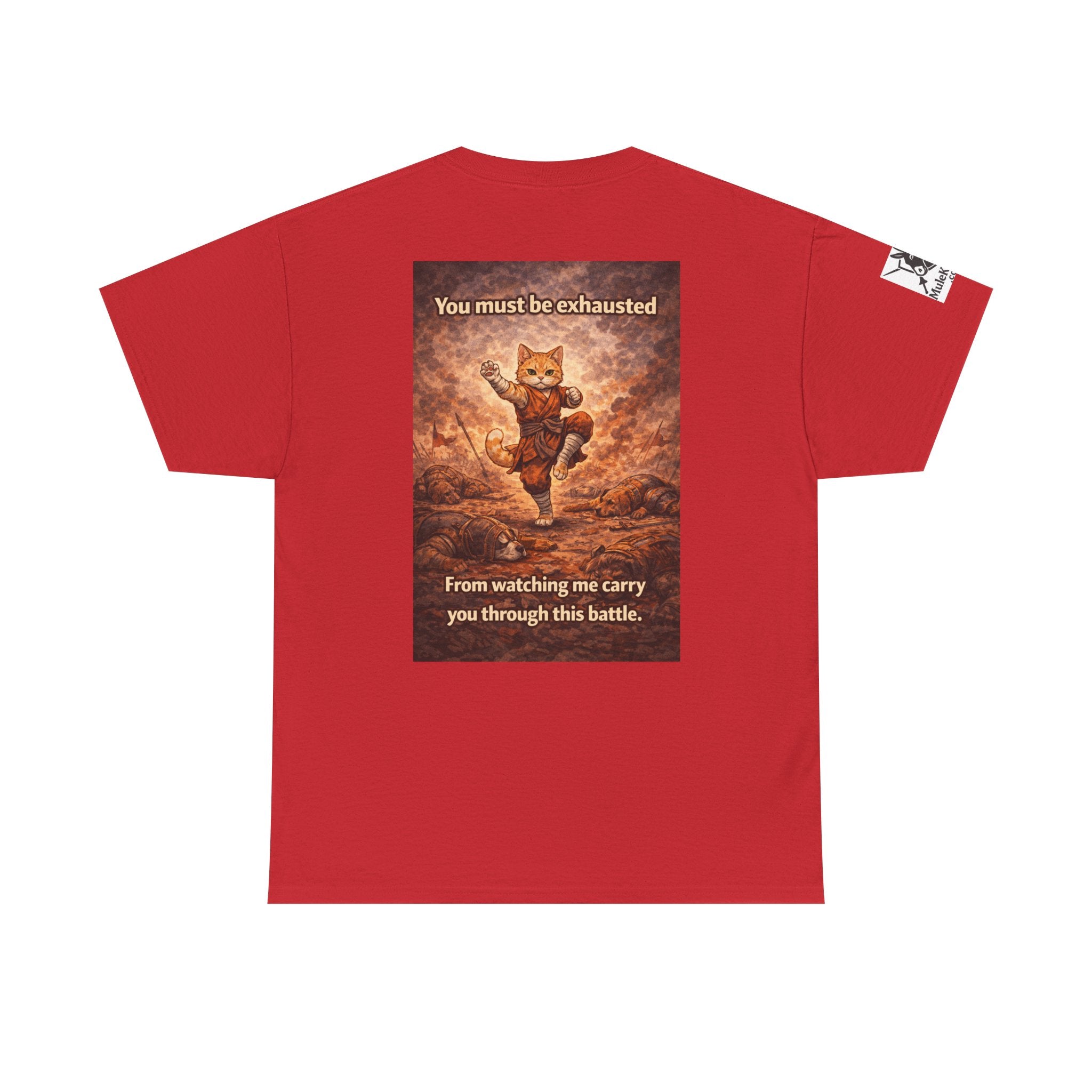 Gaming Tee— Kitty Monk "You must be exhausted from watching me carry you through this battle!" Funny tee