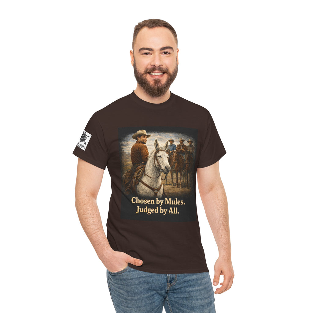 Cowboy Vintage Tee — "Chosen by Mules, Judged by All" Western Shirt