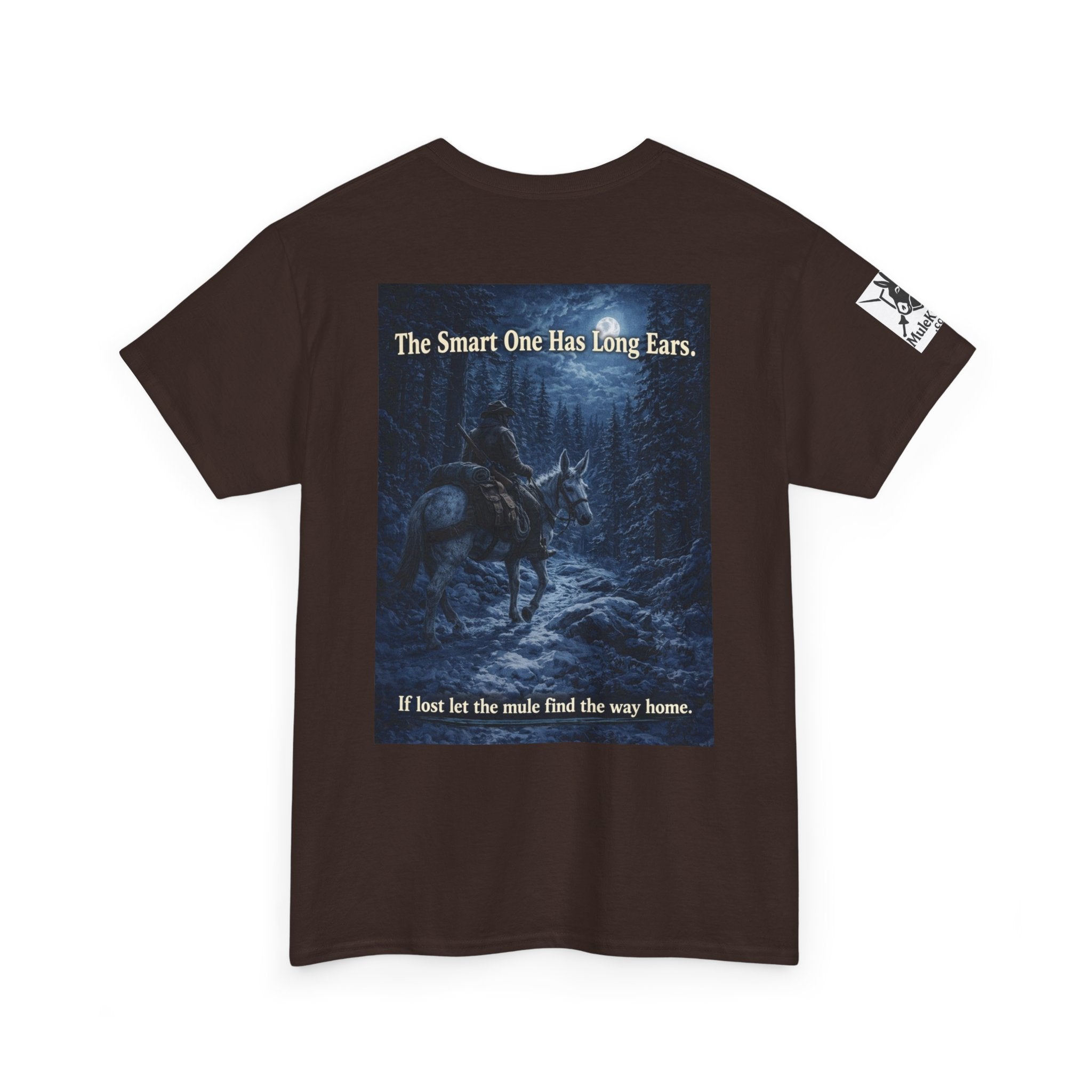 Mule rider T-Shirt — "The Smart One Has Long Ears" Night Rider Graphic Tee