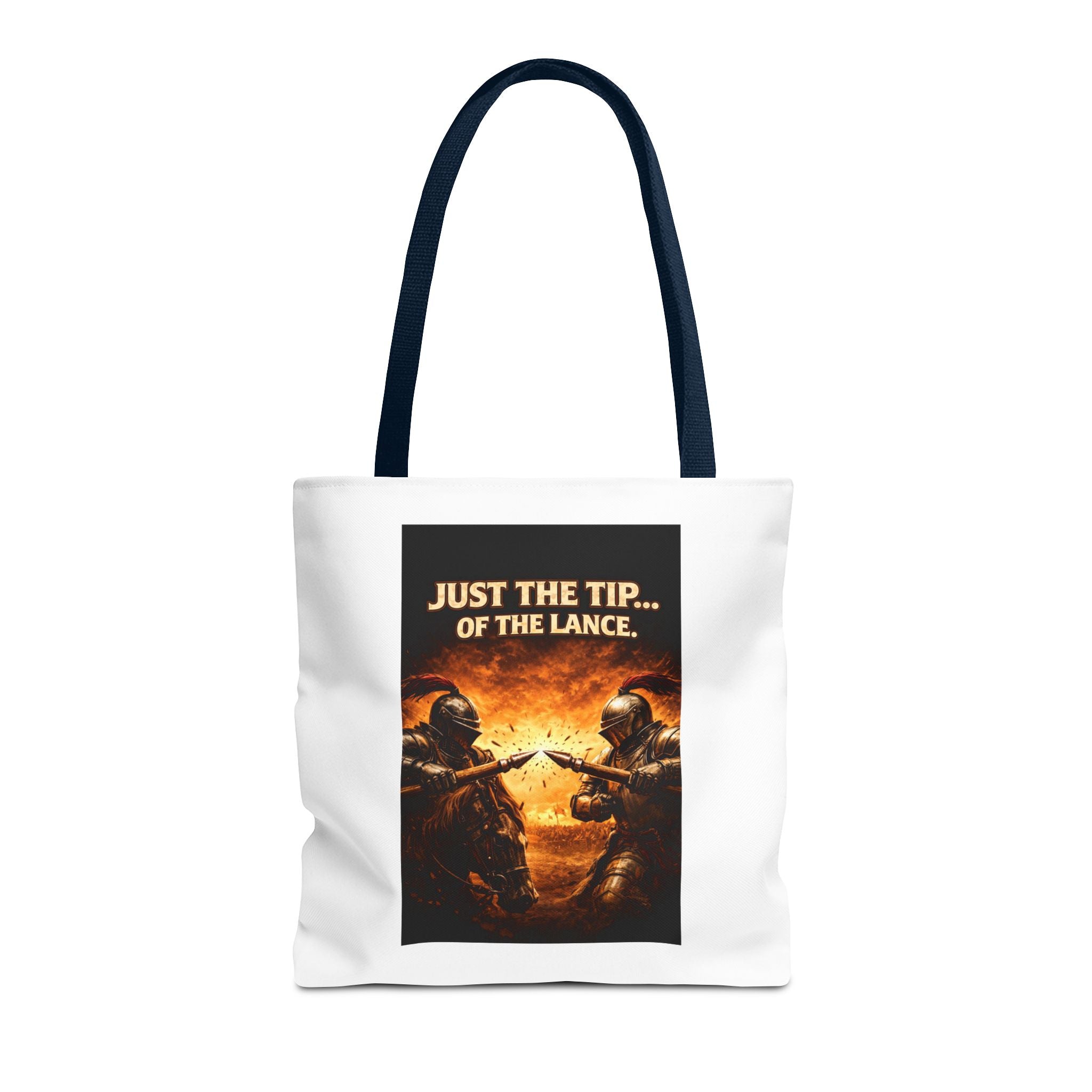 Tote Bag — "Just the Tip of the Lance" Medieval Knight Graphic Tote
