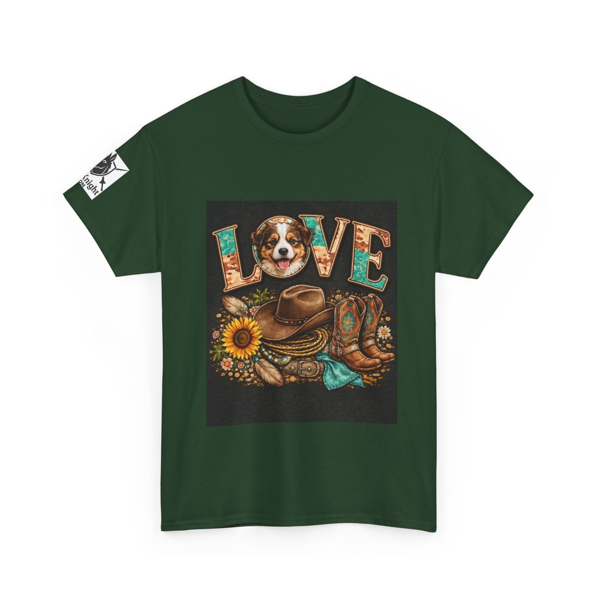 Western rider Love Puppies— Cowgirl western Graphic Tee