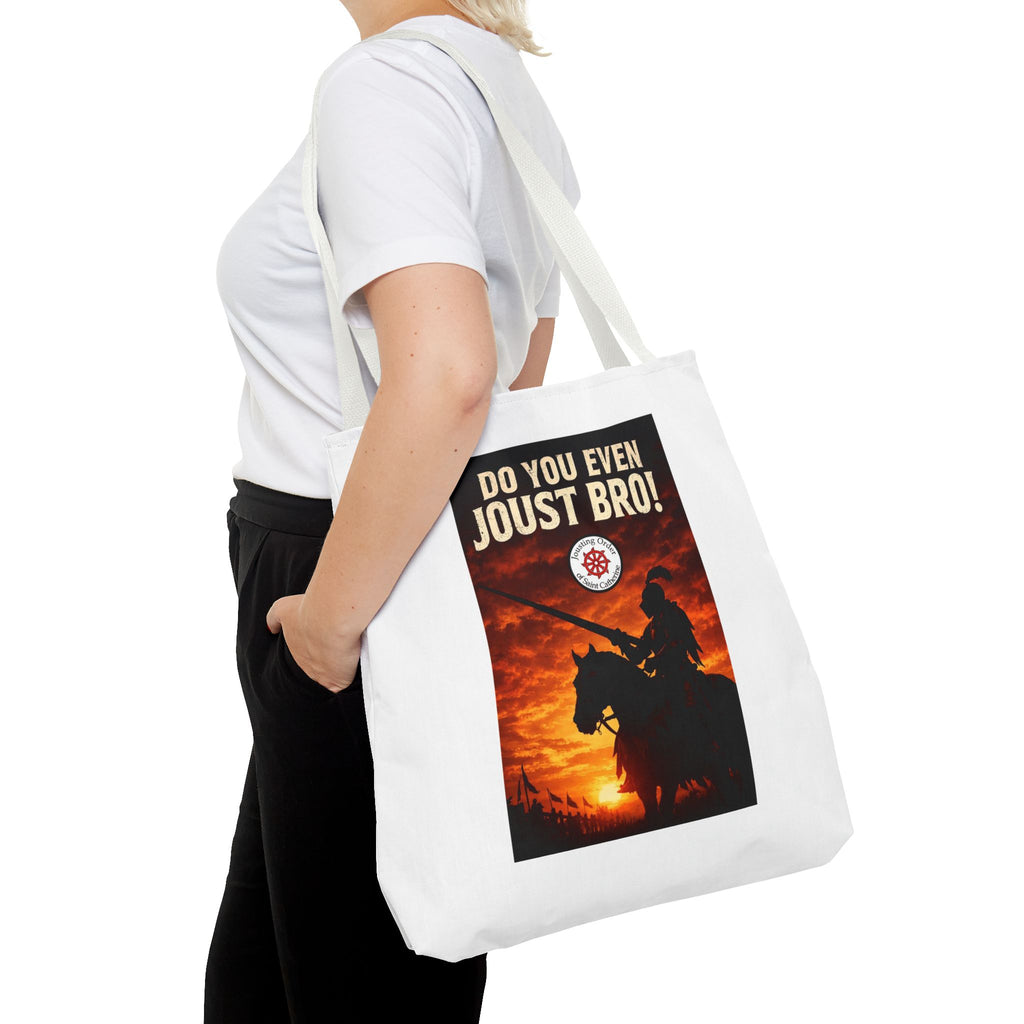 Do You Even Joust Bro! Tote Bag – Medieval Knight Silhouette Sunset Tote for Renaissance Fair Fans