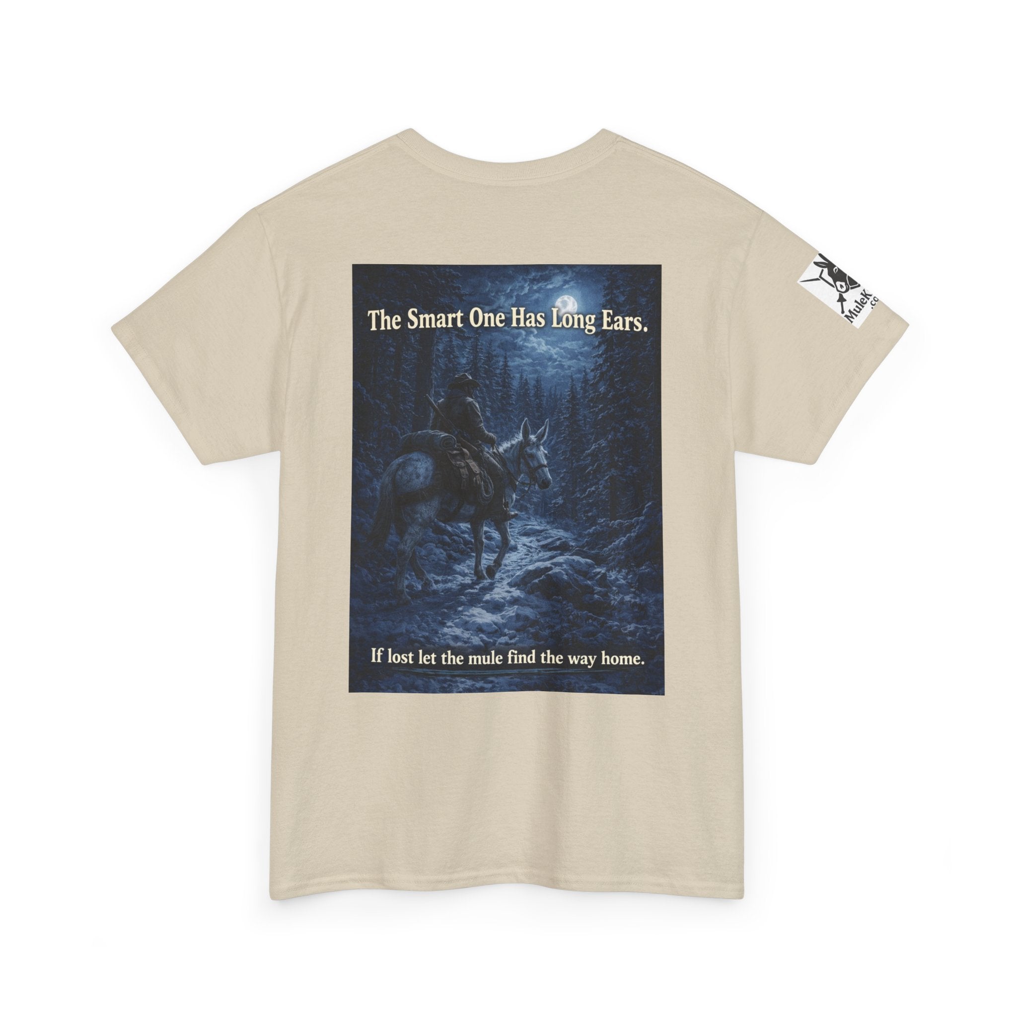 Mule rider T-Shirt — "The Smart One Has Long Ears" Night Rider Graphic Tee