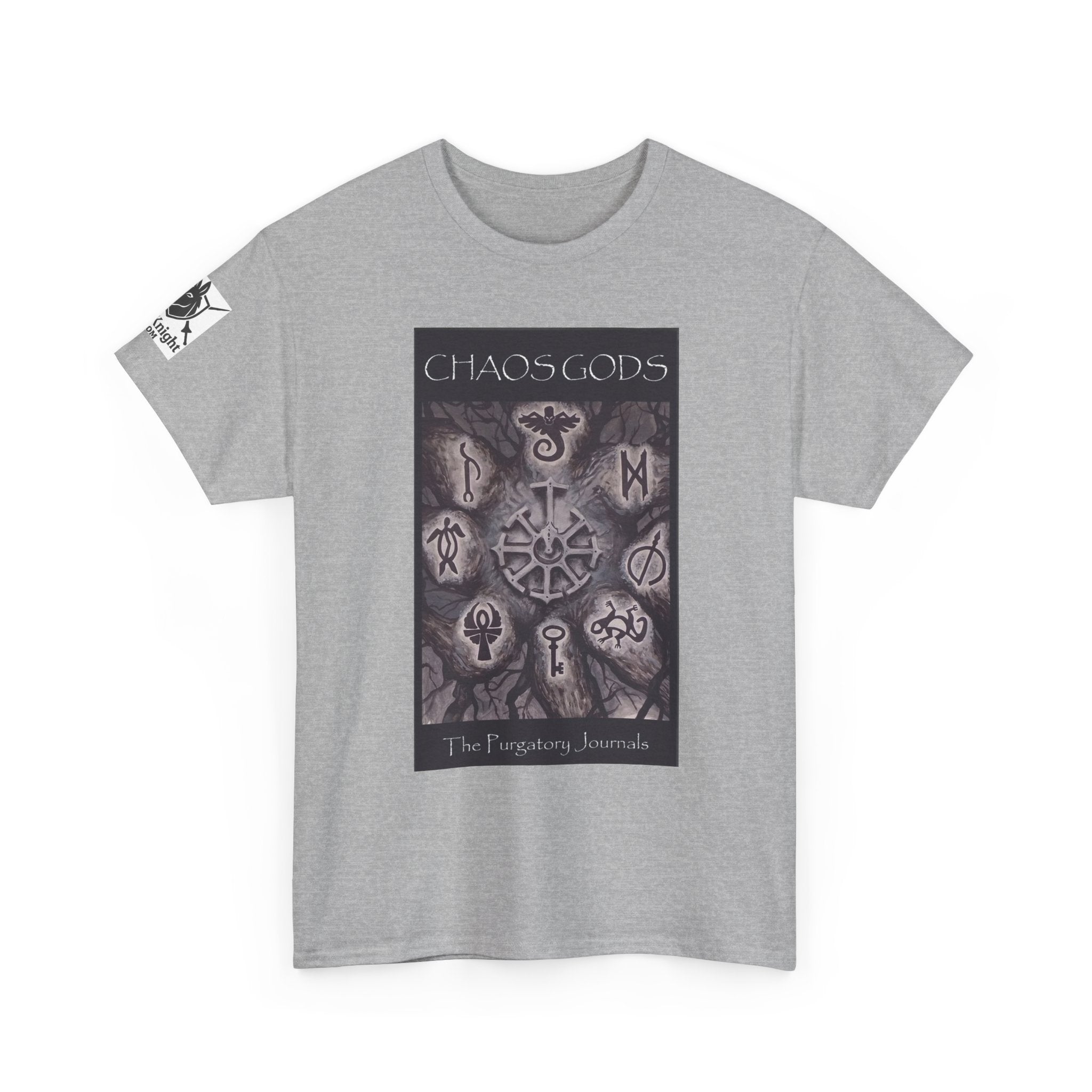 Chaos Gods World Tree Front - Pandora -Purgatory Journals Book 3 Back -  Graphic Tee — Fantasy Novel tee