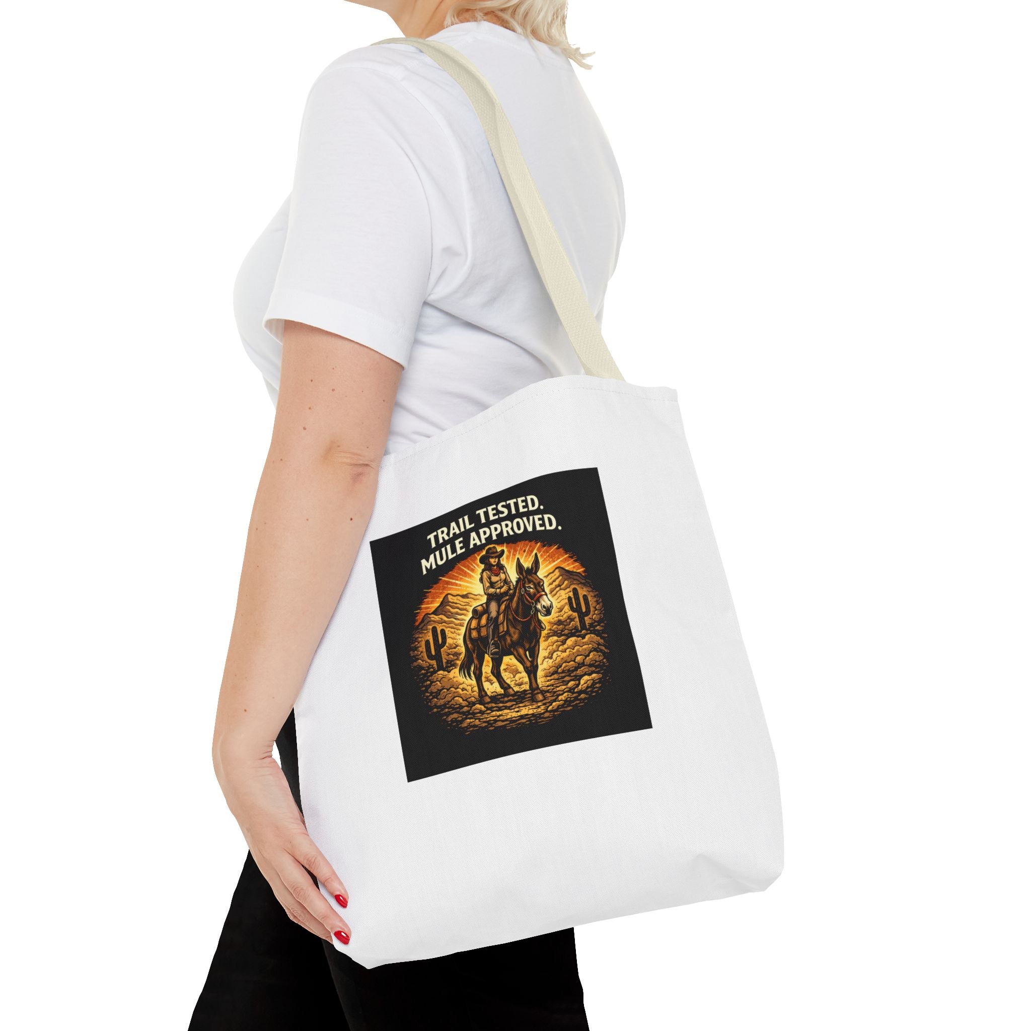Tote Bag - "Trail Tested, Mule Approved" Western Cowgirl Tote