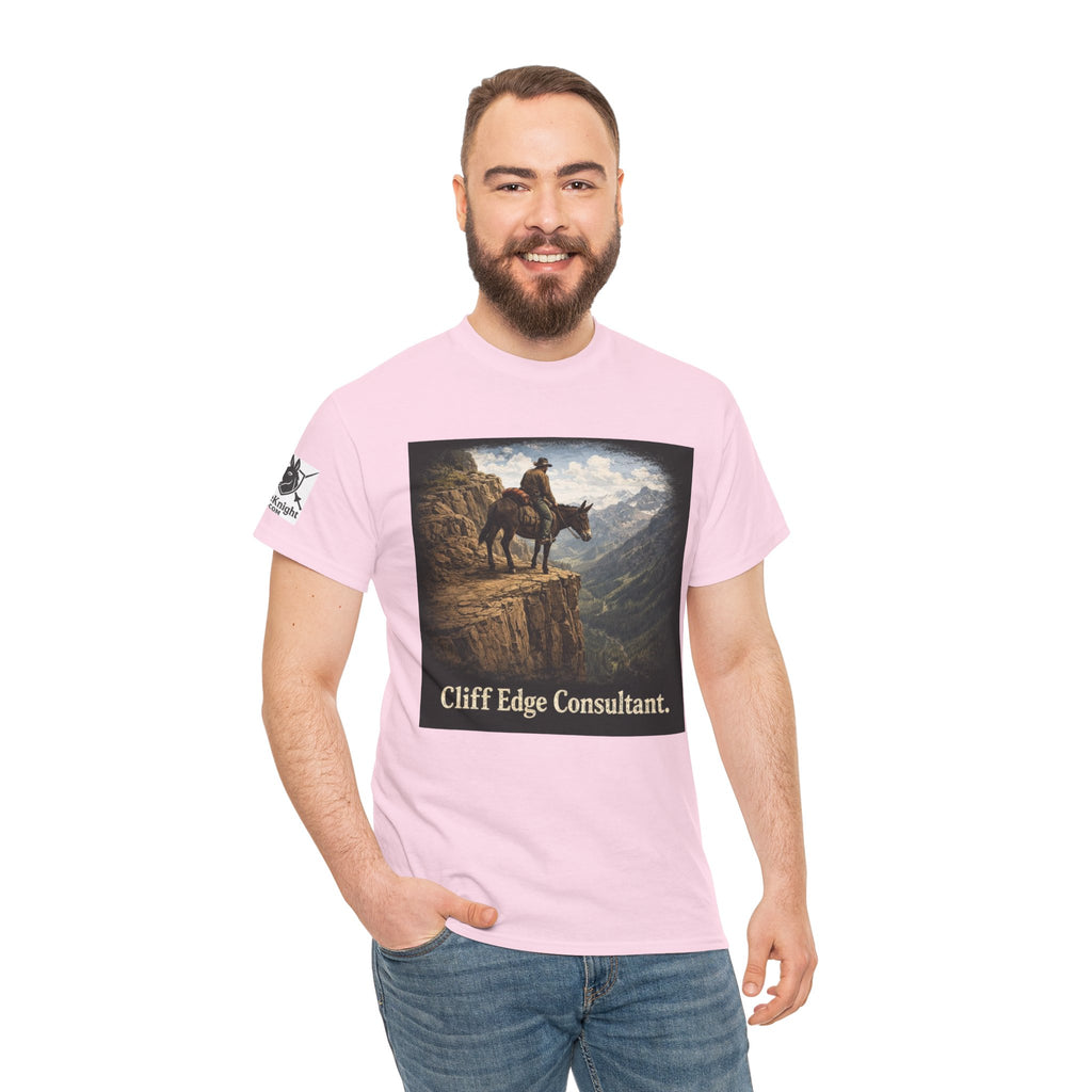 Mule Cliff Edge Consultant T-Shirt — Cowboy Landscape Graphic Tee